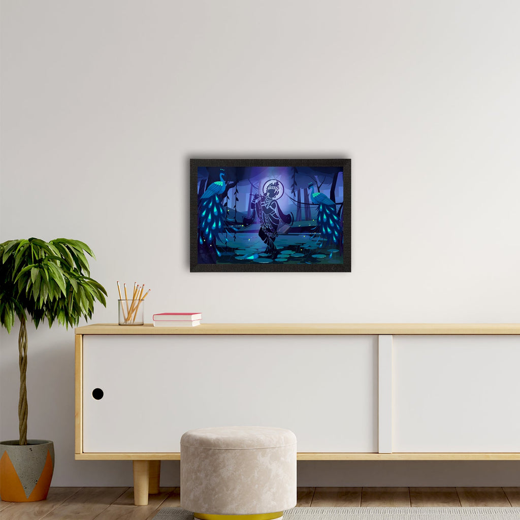 Lord Krishna Satin Matt Texture UV Art Painting Kafalo