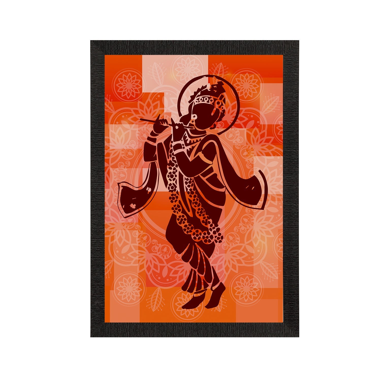 Lord Krishna Playing Flute Painting Digital Printed Religious Wall Art Kafalo