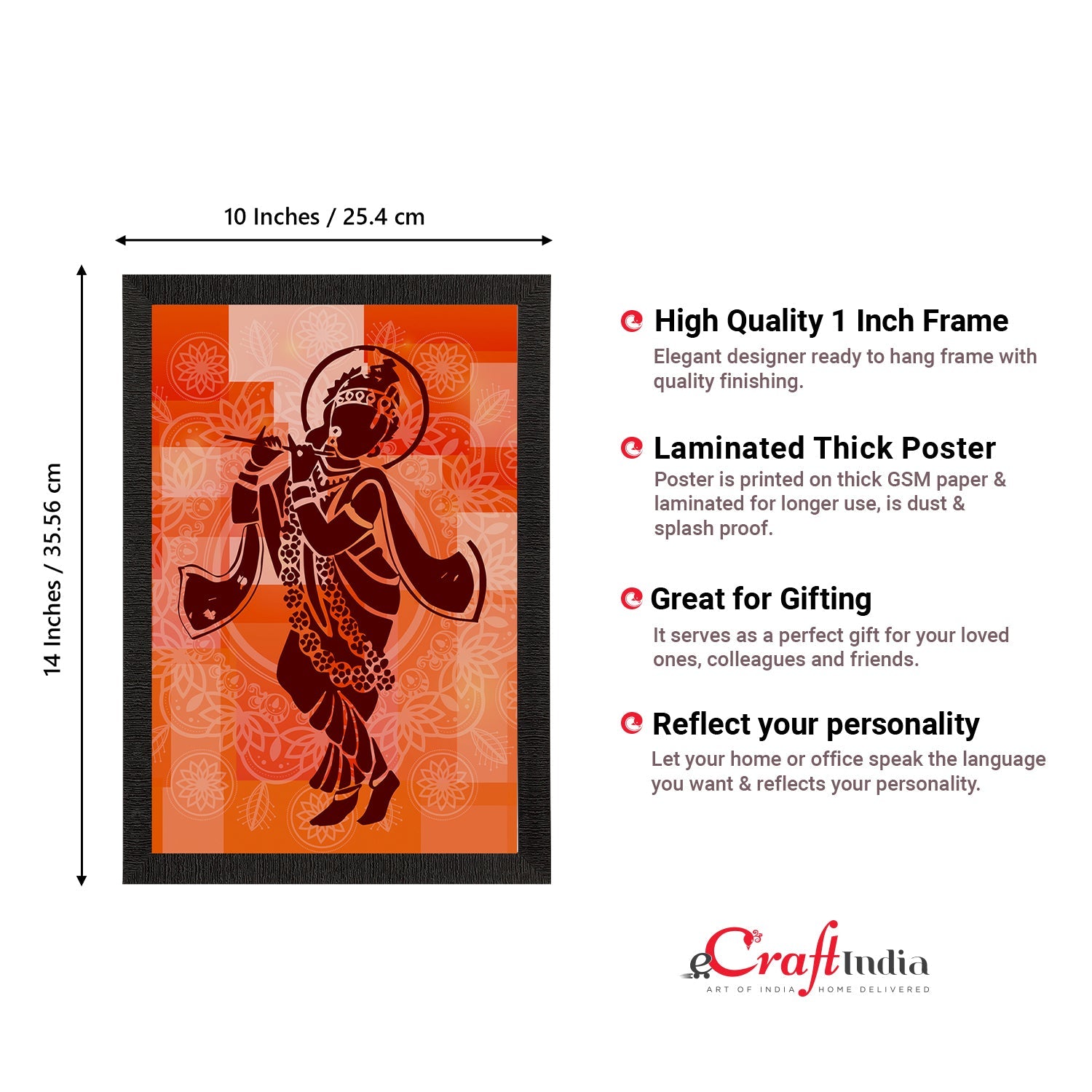 Lord Krishna Playing Flute Painting Digital Printed Religious Wall Art Kafalo