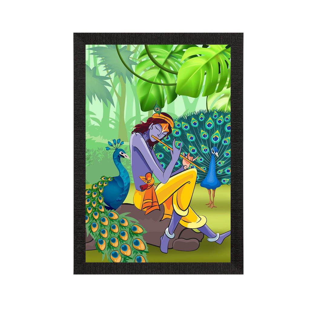 Lord Krishna Satin Matt Texture UV Art Painting Kafalo