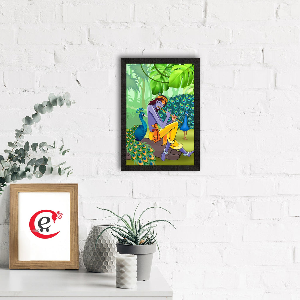 Lord Krishna Satin Matt Texture UV Art Painting Kafalo