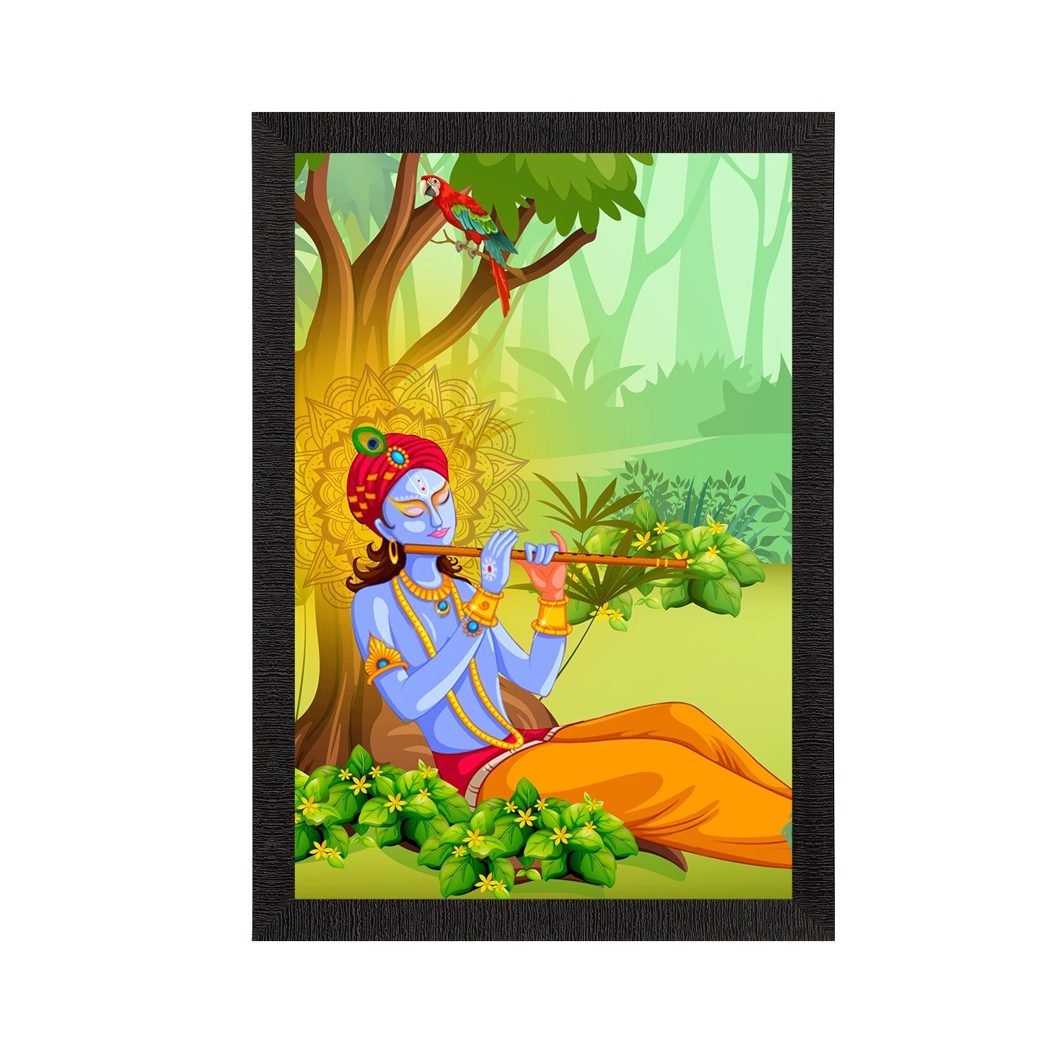 Lord Krishna Satin Matt Texture UV Art Painting Kafalo