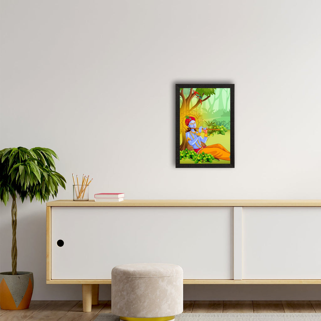 Lord Krishna Satin Matt Texture UV Art Painting Kafalo