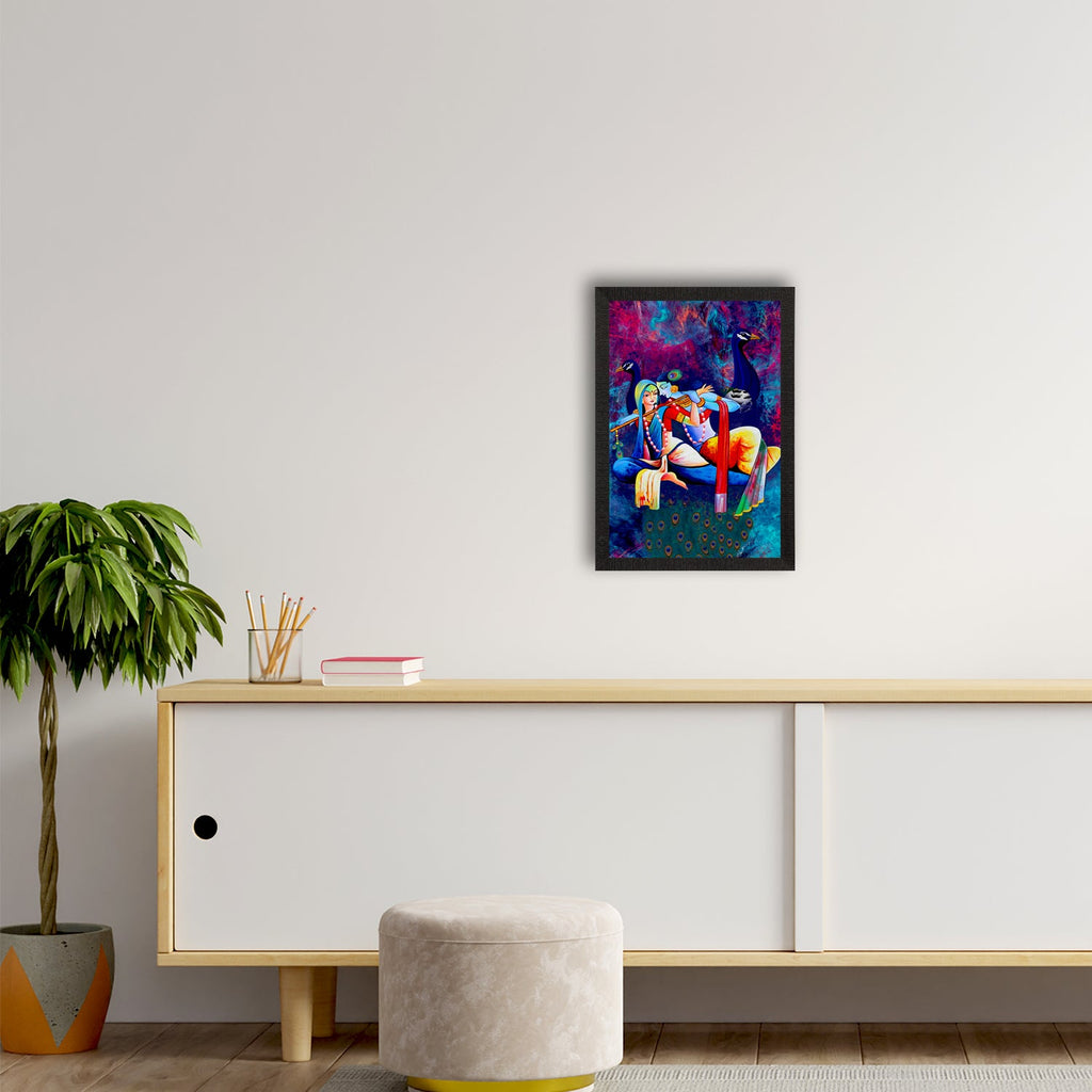 Radha Krishna Painting Digital Printed Religious Wall Art Kafalo