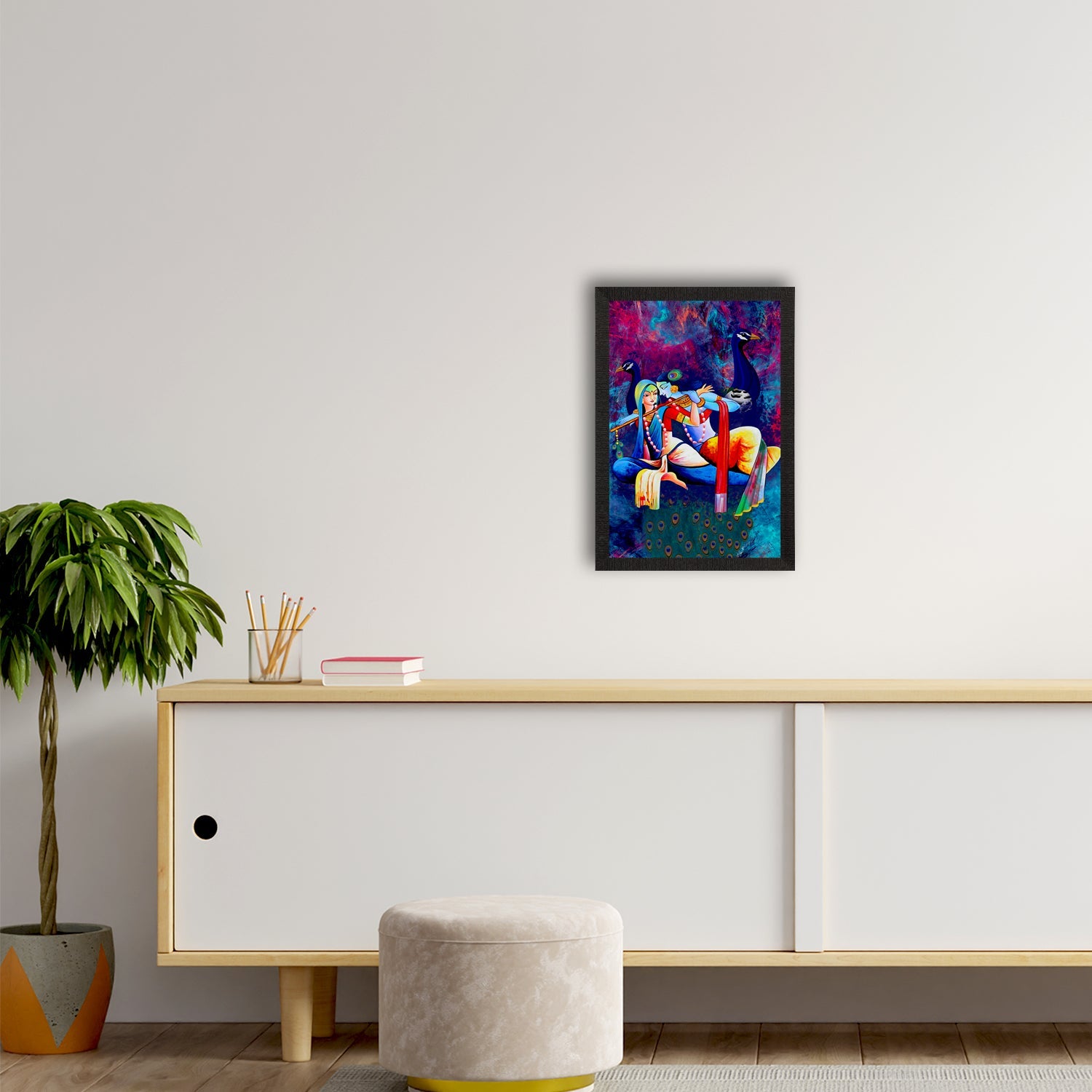 Radha Krishna Painting Digital Printed Religious Wall Art Kafalo