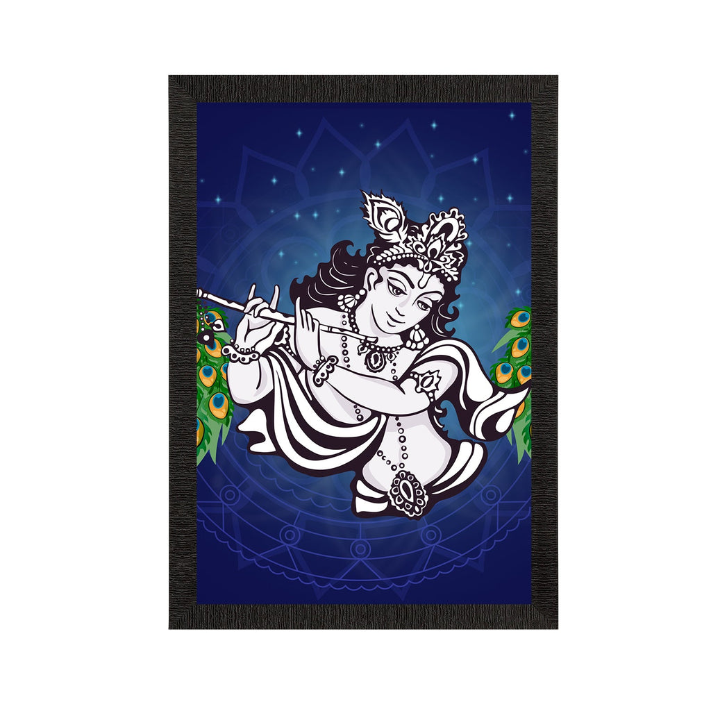 Lord Krishna Painting Digital Printed Religious Wall Art Kafalo
