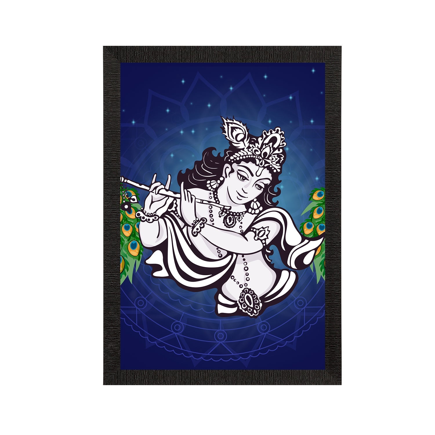 Lord Krishna Painting Digital Printed Religious Wall Art Kafalo