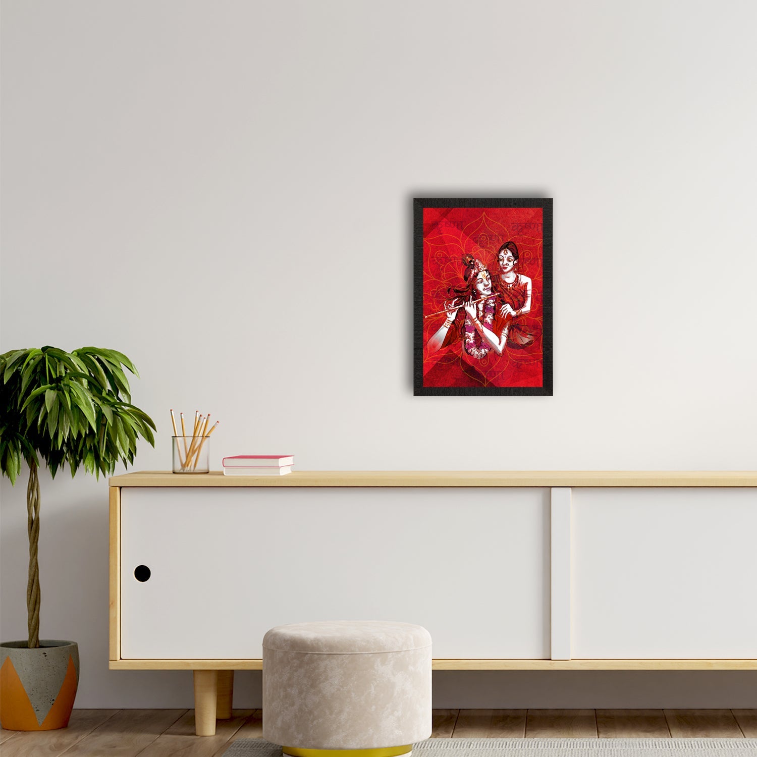 Radha Krishna Painting Digital Printed Religious Wall Art Kafalo