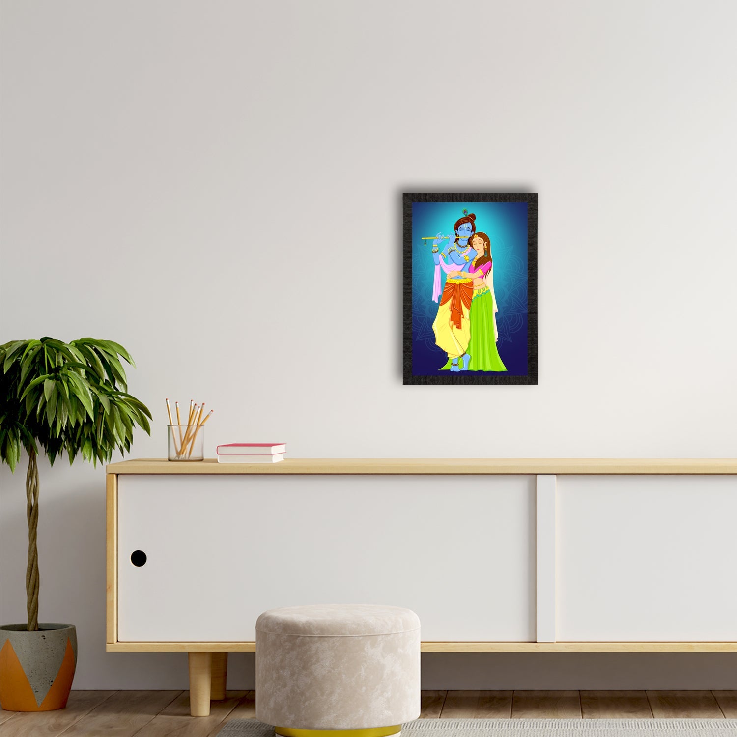 Radha Krishna Painting Digital Printed Religious Wall Art Kafalo