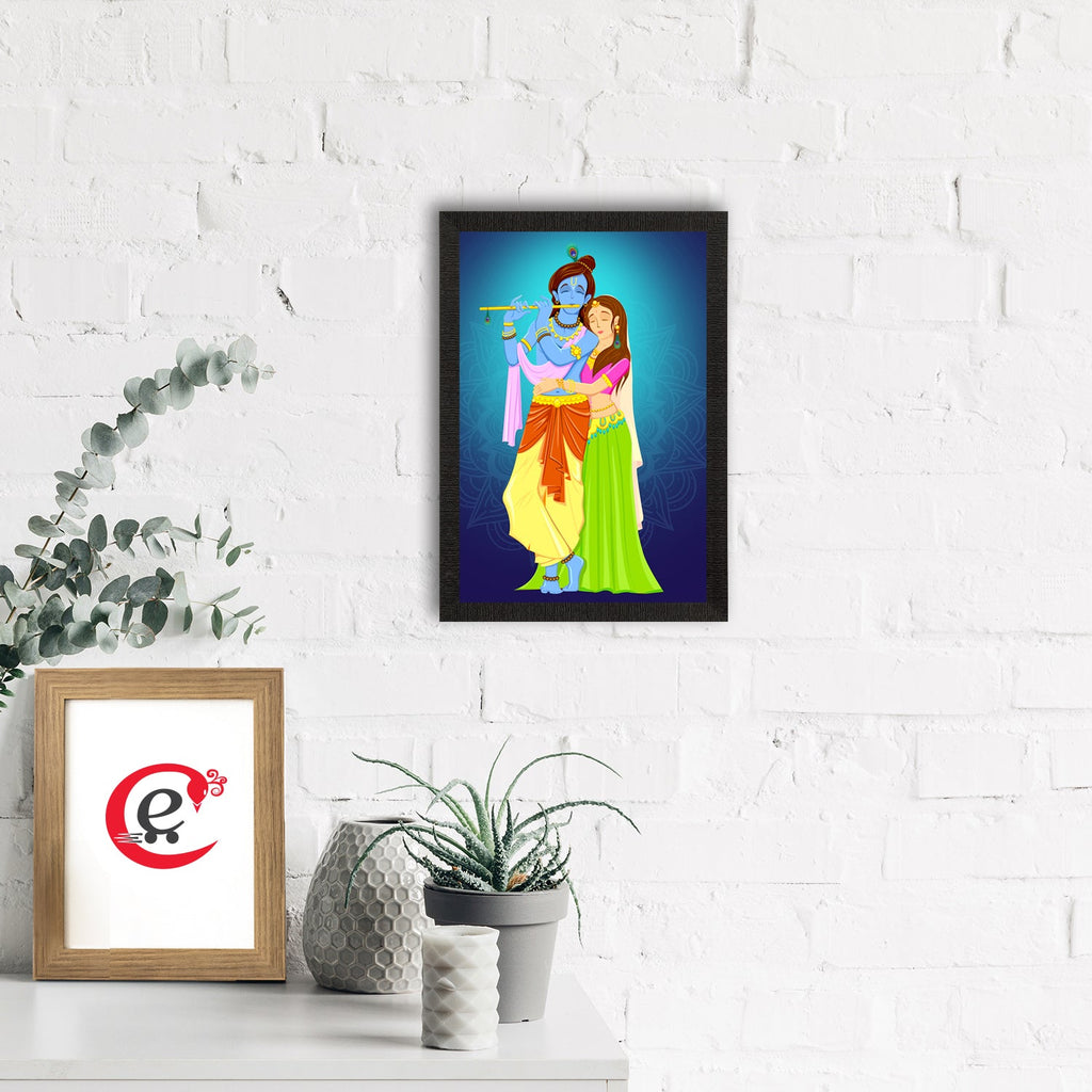 Radha Krishna Painting Digital Printed Religious Wall Art Kafalo