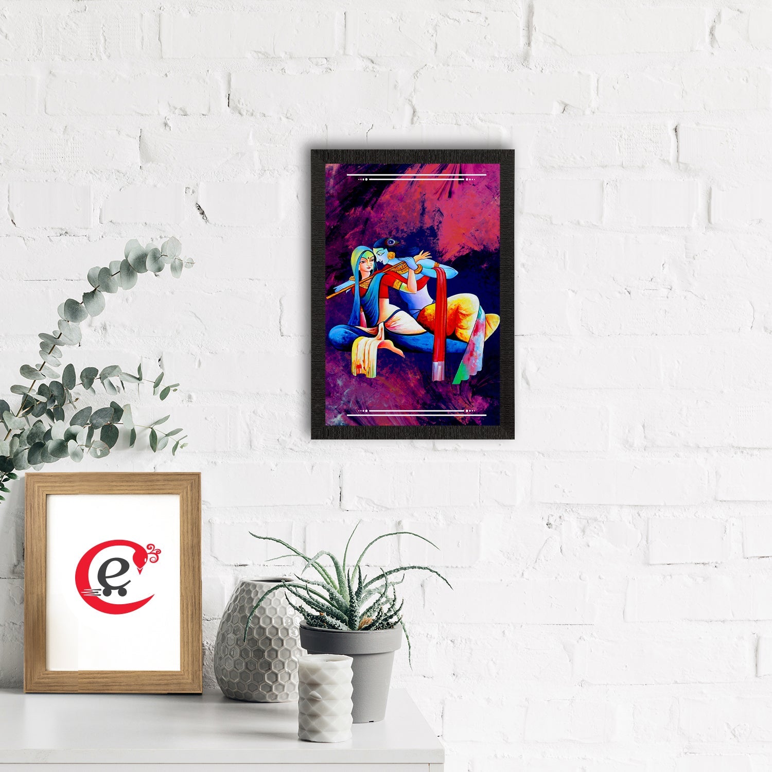 Lord Krishna Satin Matt Texture UV Art Painting Kafalo