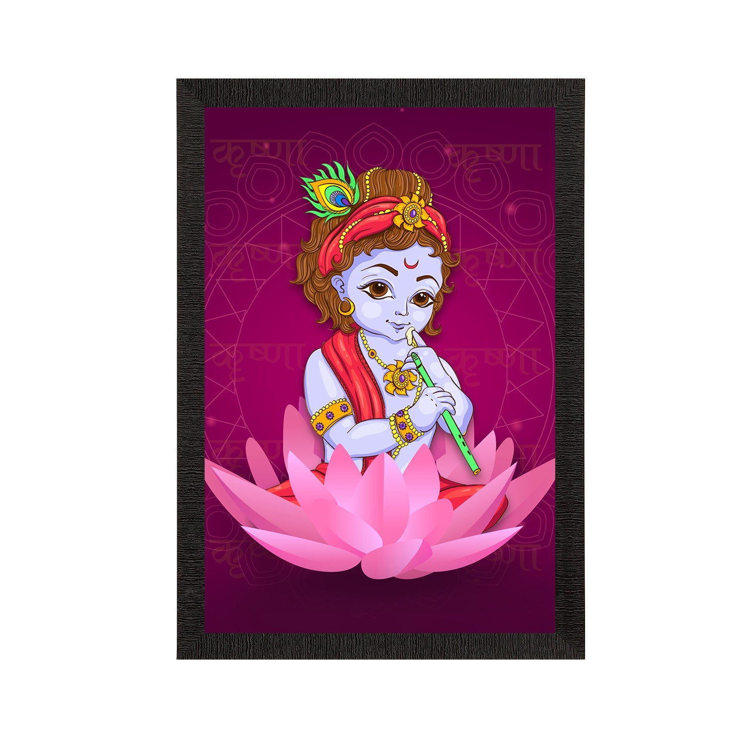 Lord Krishna Satin Matt Texture UV Art Painting Kafalo
