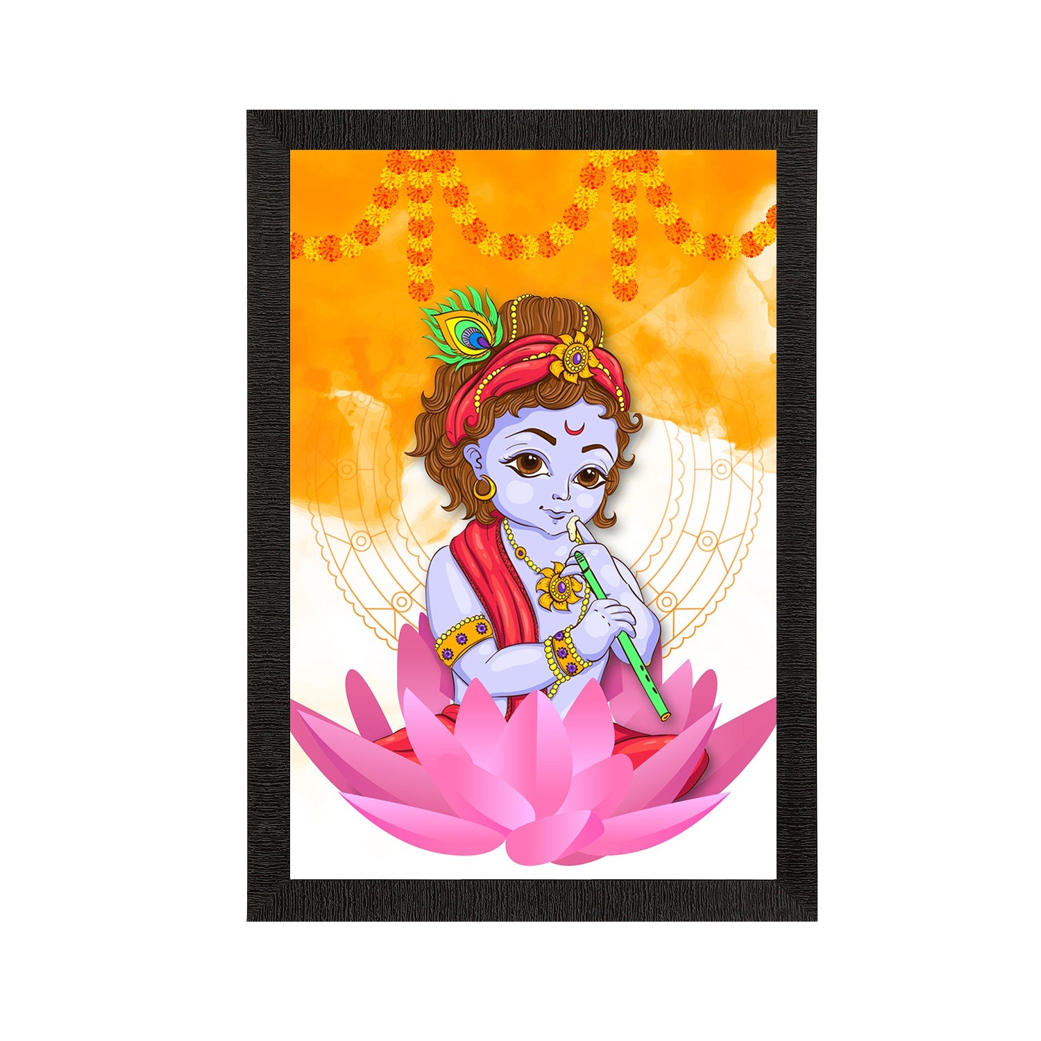 Lord Krishna Satin Matt Texture UV Art Painting Kafalo