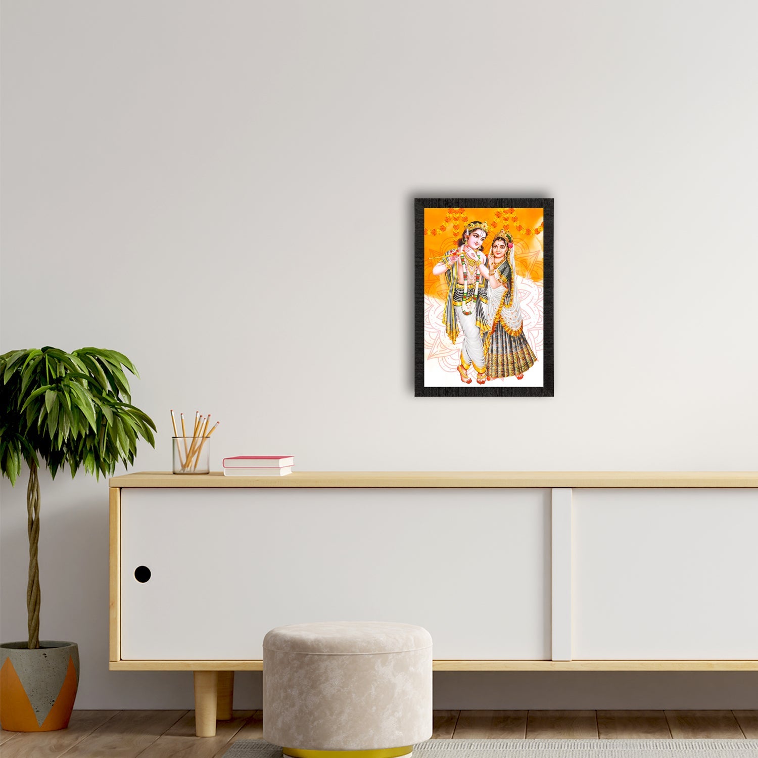 Radha Krishna Painting Digital Printed Religious Wall Art Kafalo