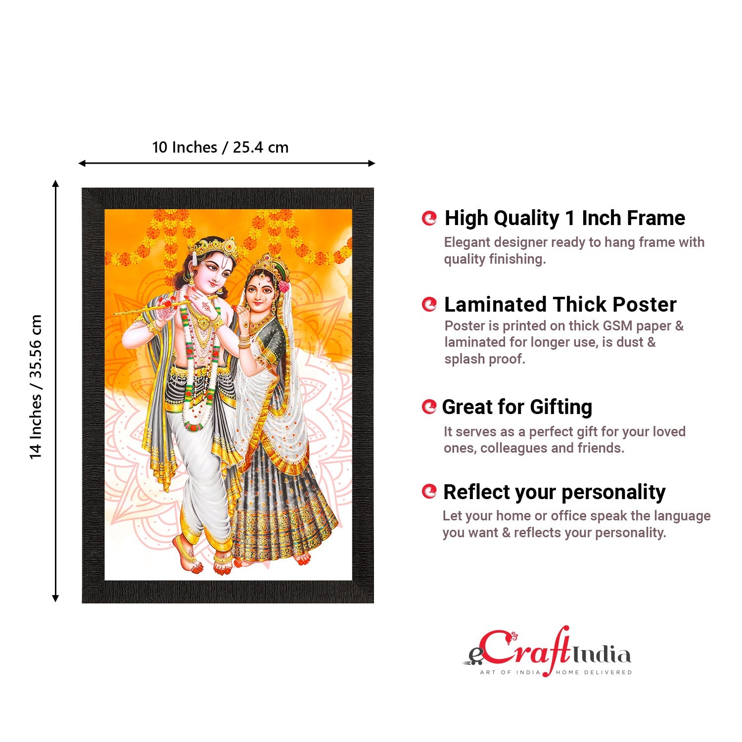 Radha Krishna Painting Digital Printed Religious Wall Art Kafalo