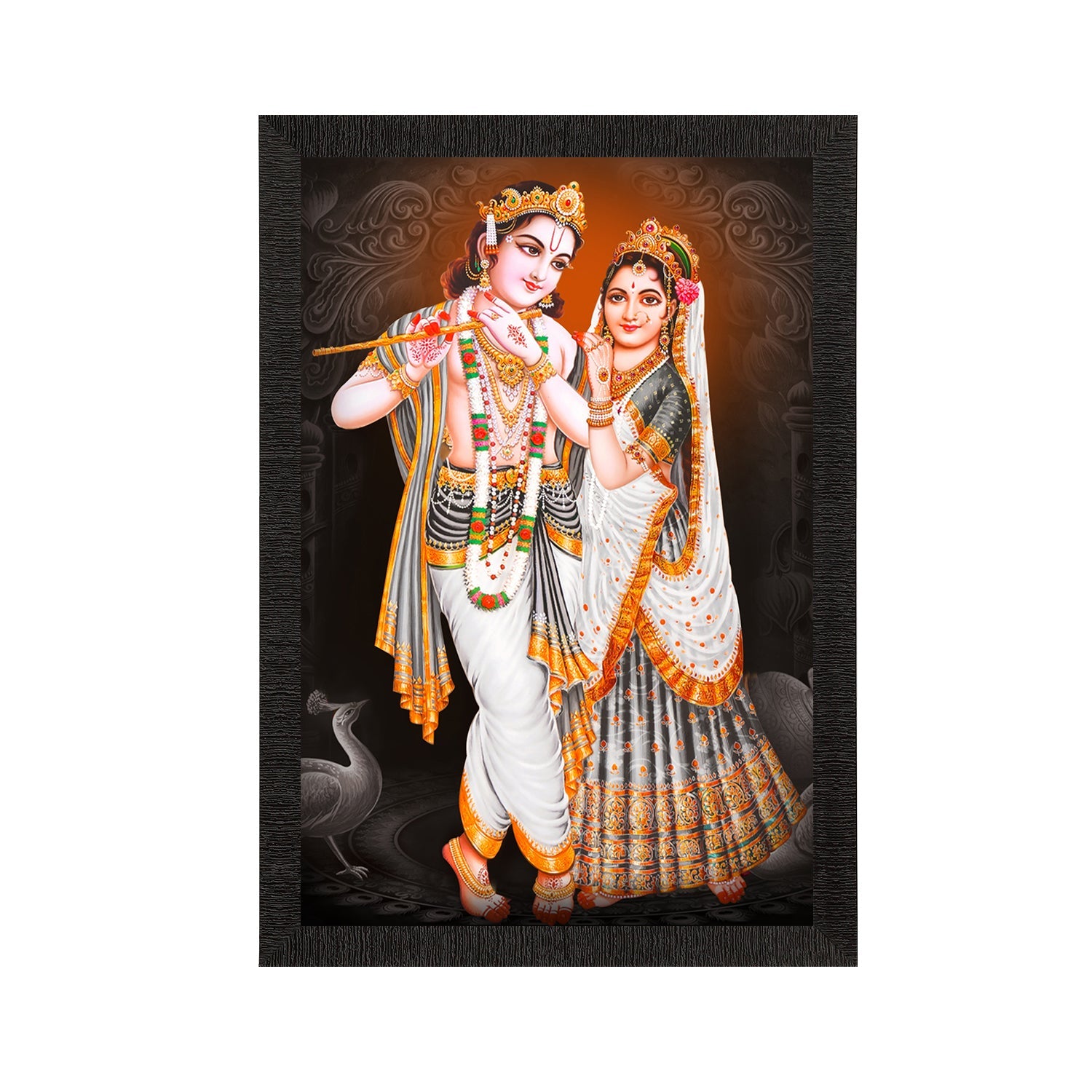Radha Krishna Painting Digital Printed Religious Wall Art Kafalo