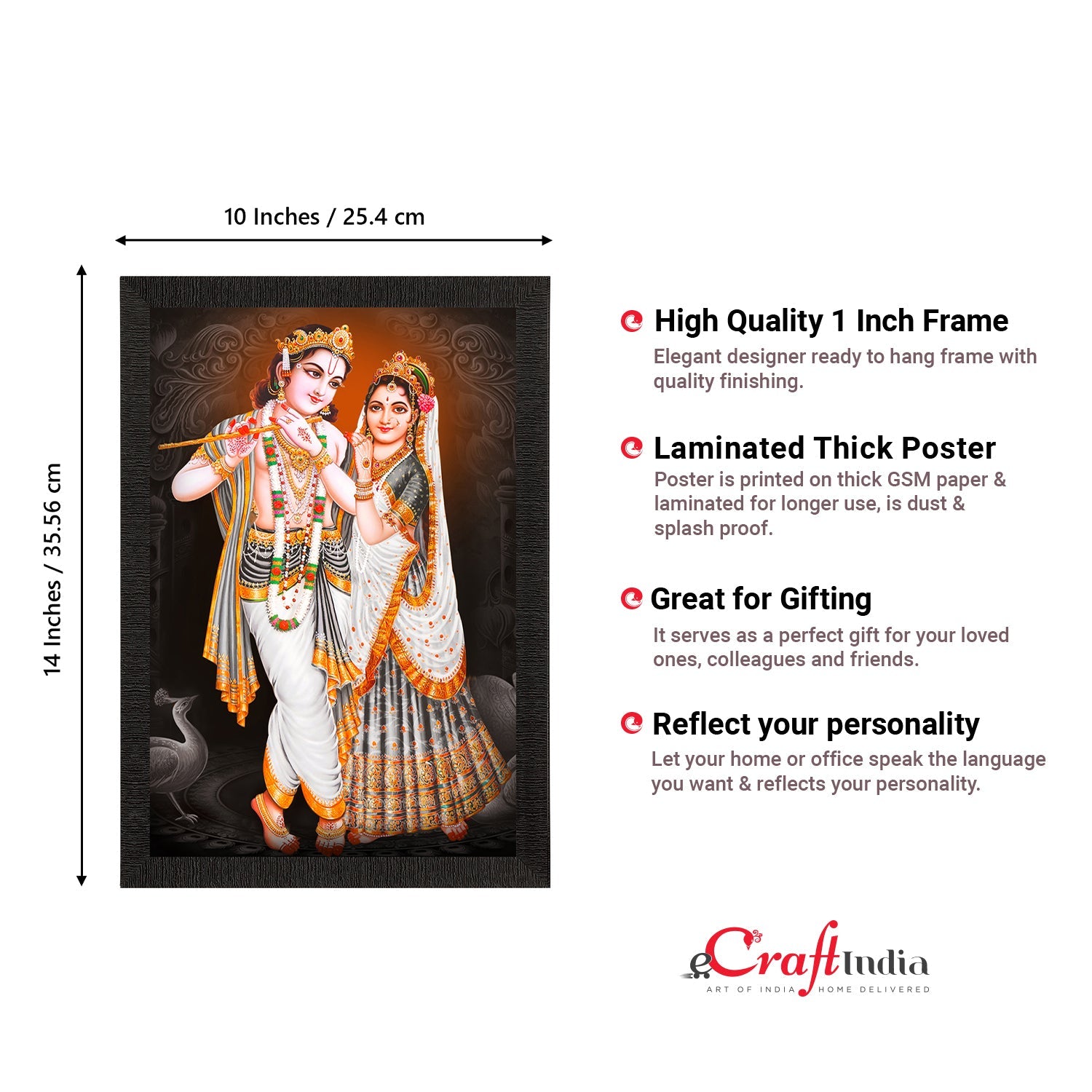 Radha Krishna Painting Digital Printed Religious Wall Art Kafalo