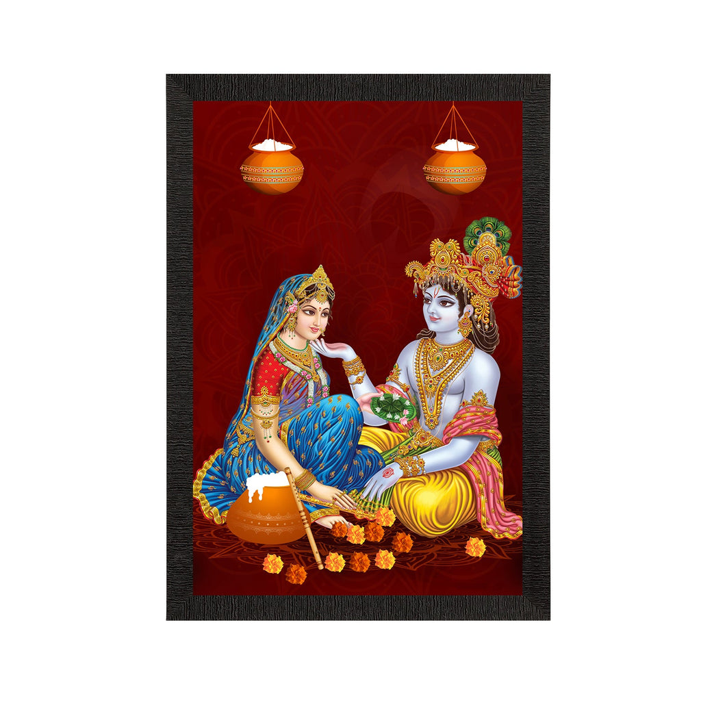 Radha Krishna Painting Digital Printed Religious Wall Art Kafalo