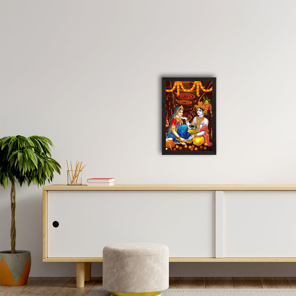 Radha Krishna Painting Digital Printed Religious Wall Art Kafalo