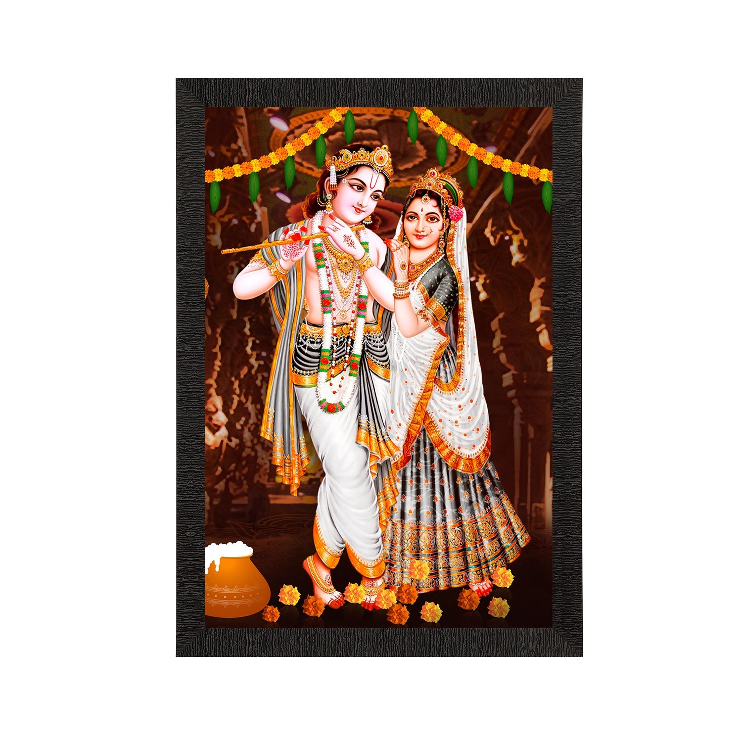 Radha Krishna Painting Digital Printed Religious Wall Art Kafalo