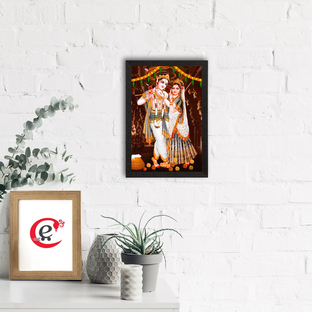 Radha Krishna Painting Digital Printed Religious Wall Art Kafalo