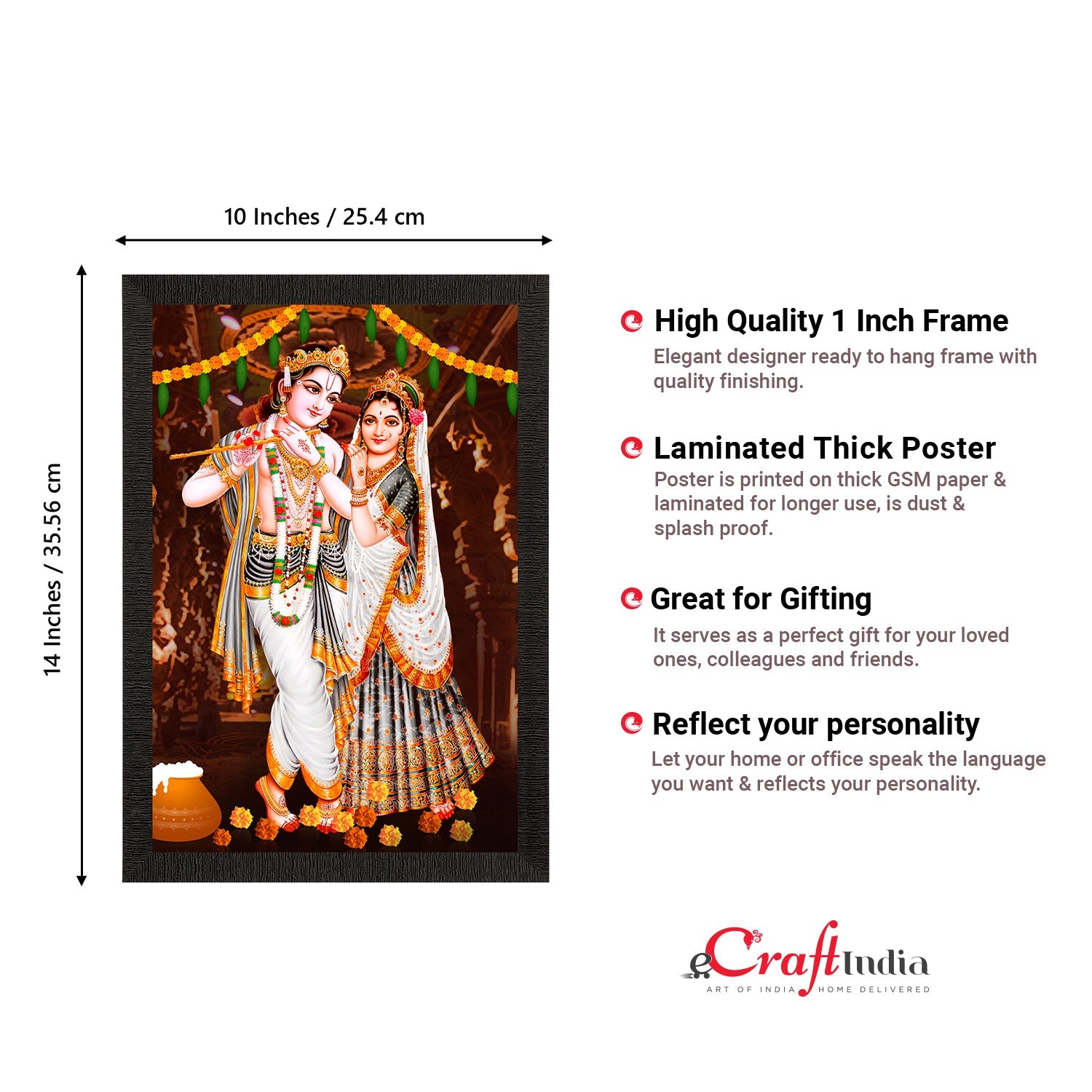 Radha Krishna Painting Digital Printed Religious Wall Art Kafalo