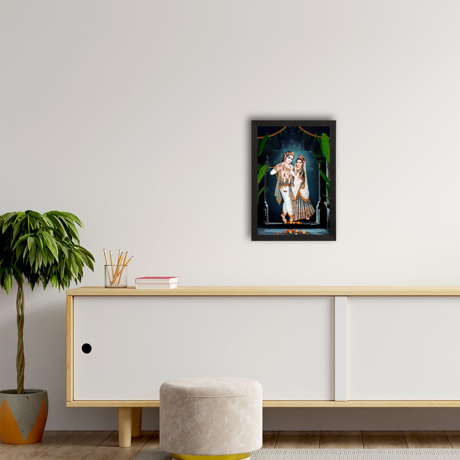 Lord Krishna Satin Matt Texture UV Art Painting Kafalo
