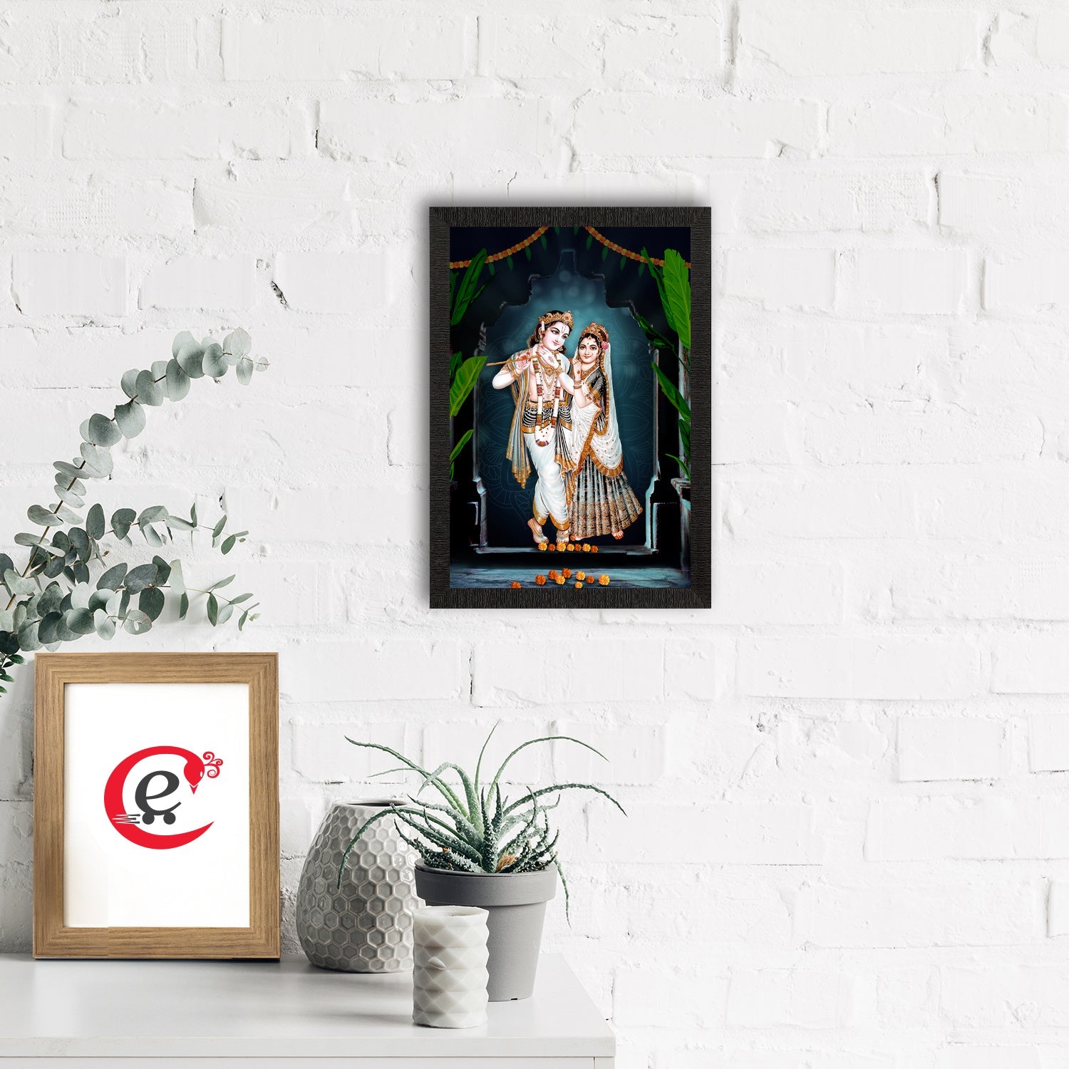 Lord Krishna Satin Matt Texture UV Art Painting Kafalo