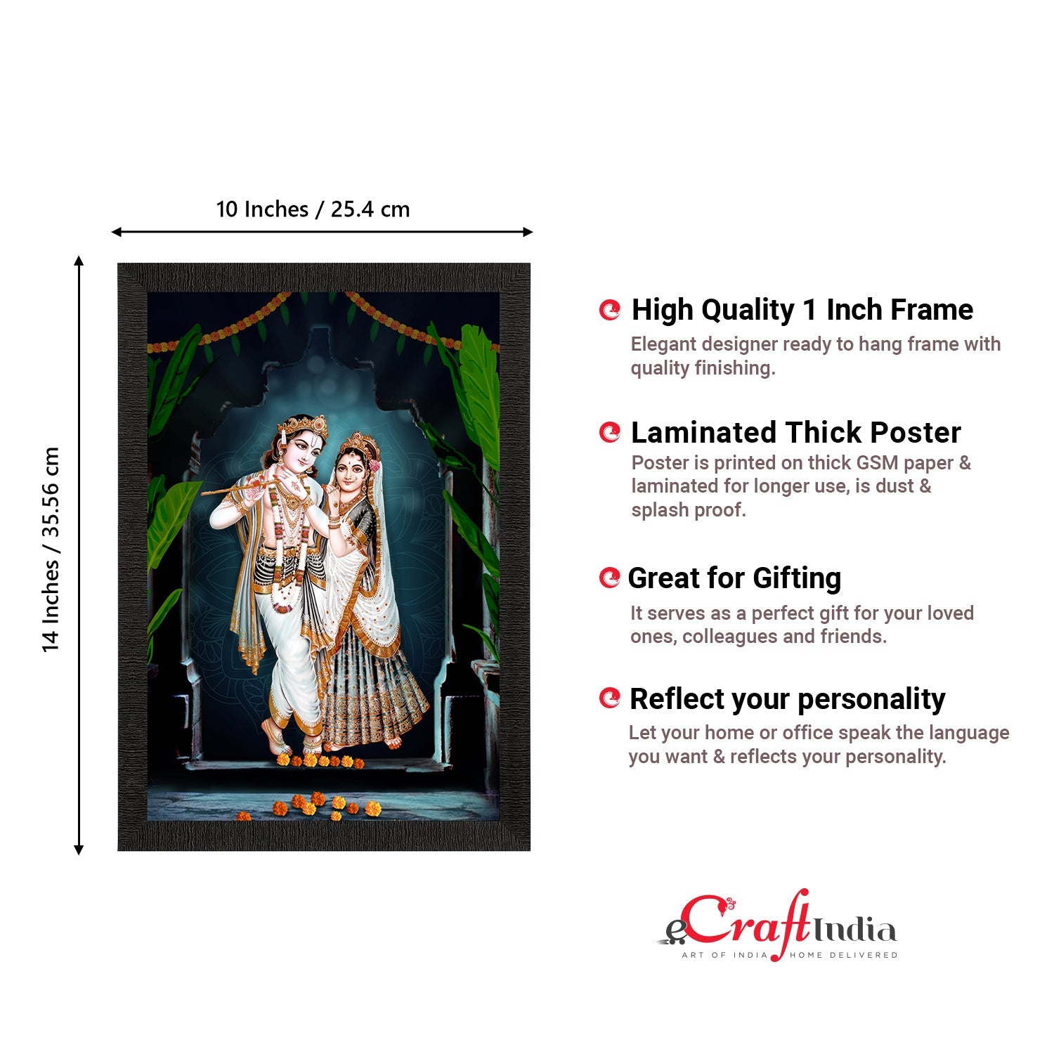 Lord Krishna Satin Matt Texture UV Art Painting Kafalo