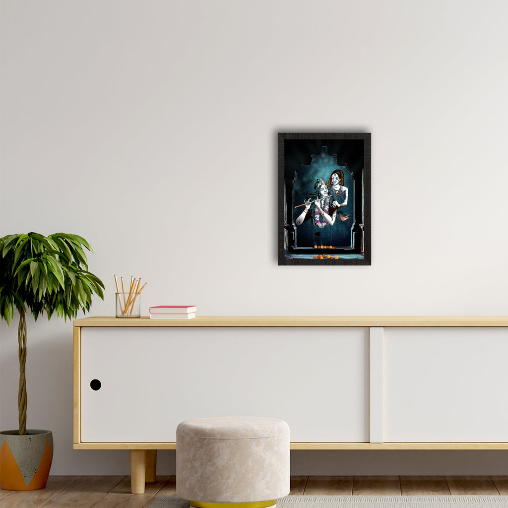 Radha Krishna Painting Digital Printed Religious Wall Art Kafalo