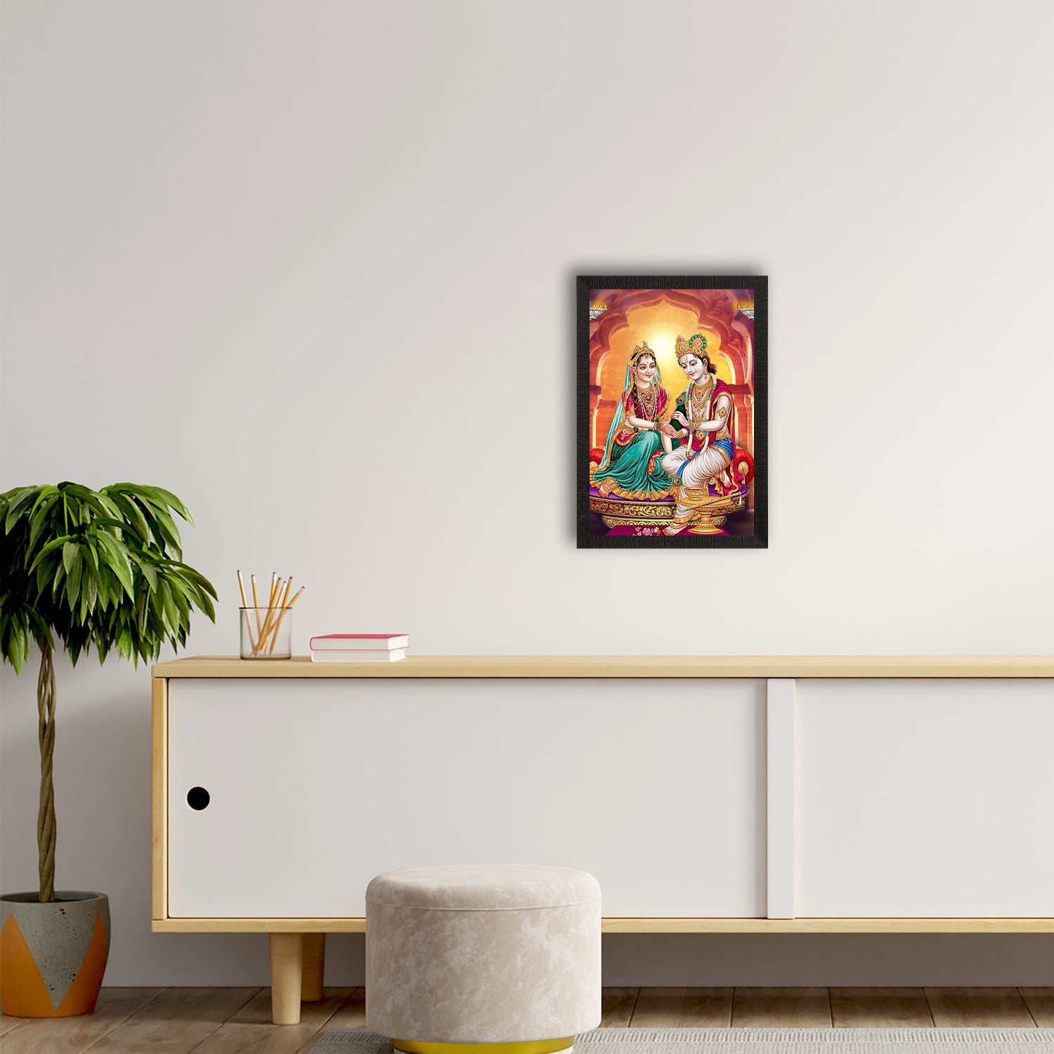 Radha Krishna Painting Digital Printed Religious Wall Art Kafalo
