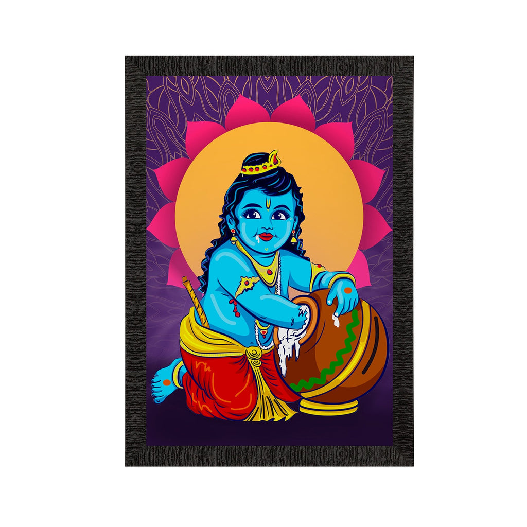 Lord Krishna Painting Digital Printed Religious Wall Art Kafalo