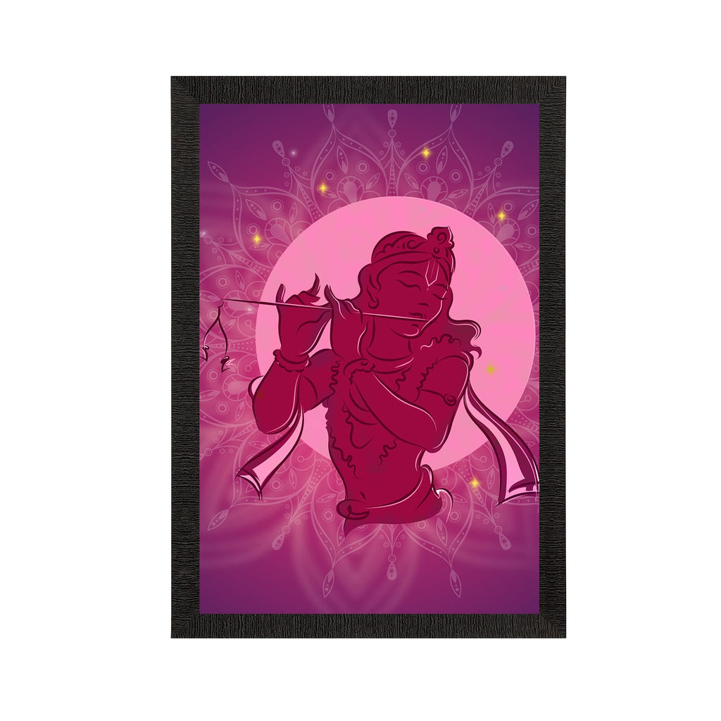 Lord Krishna Playing Flute Painting Digital Printed Religious Wall Art Kafalo