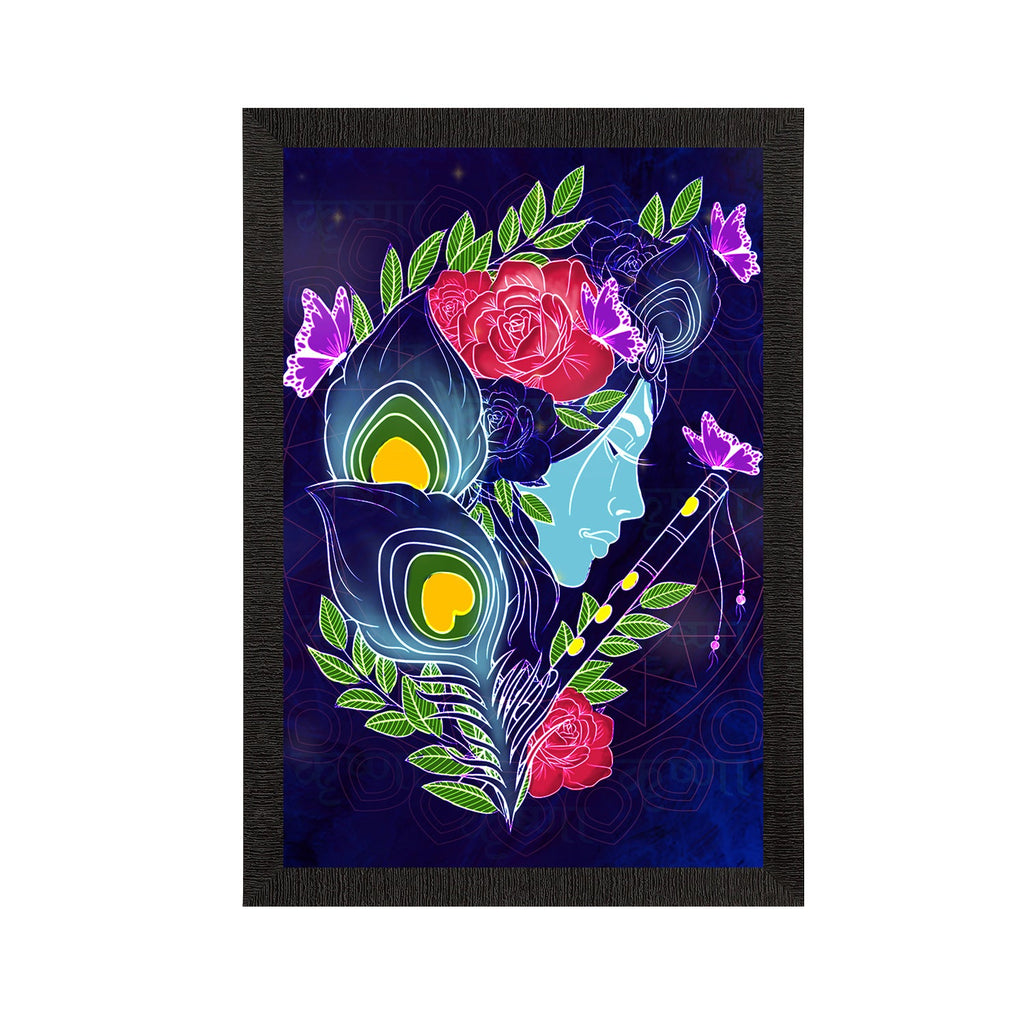 Lord Krishna Satin Matt Texture UV Art Painting Kafalo