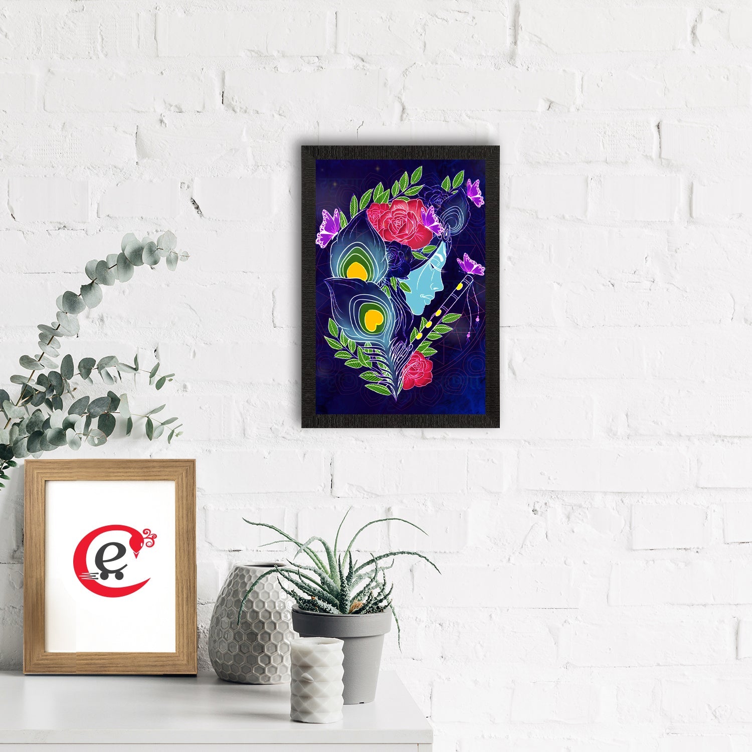 Lord Krishna Satin Matt Texture UV Art Painting Kafalo