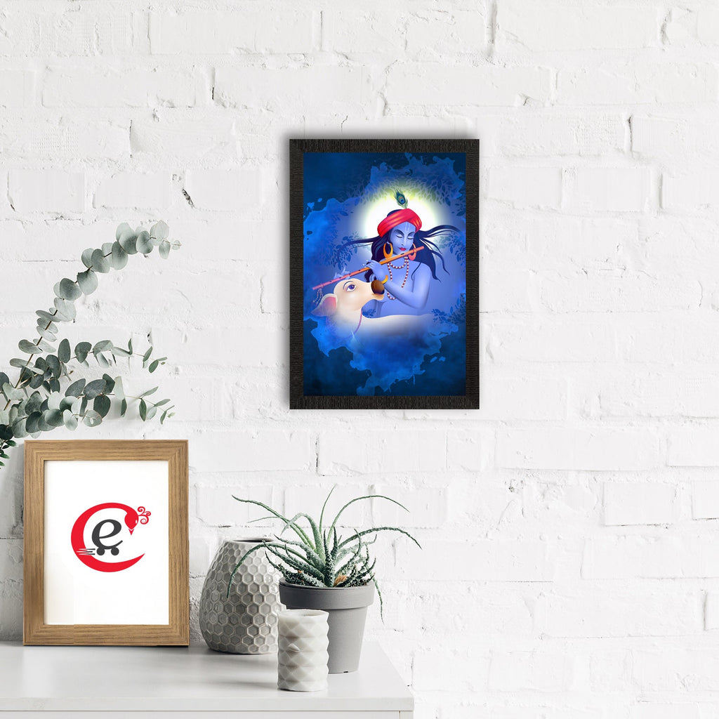 Lord Krishna Satin Matt Texture UV Art Painting Kafalo