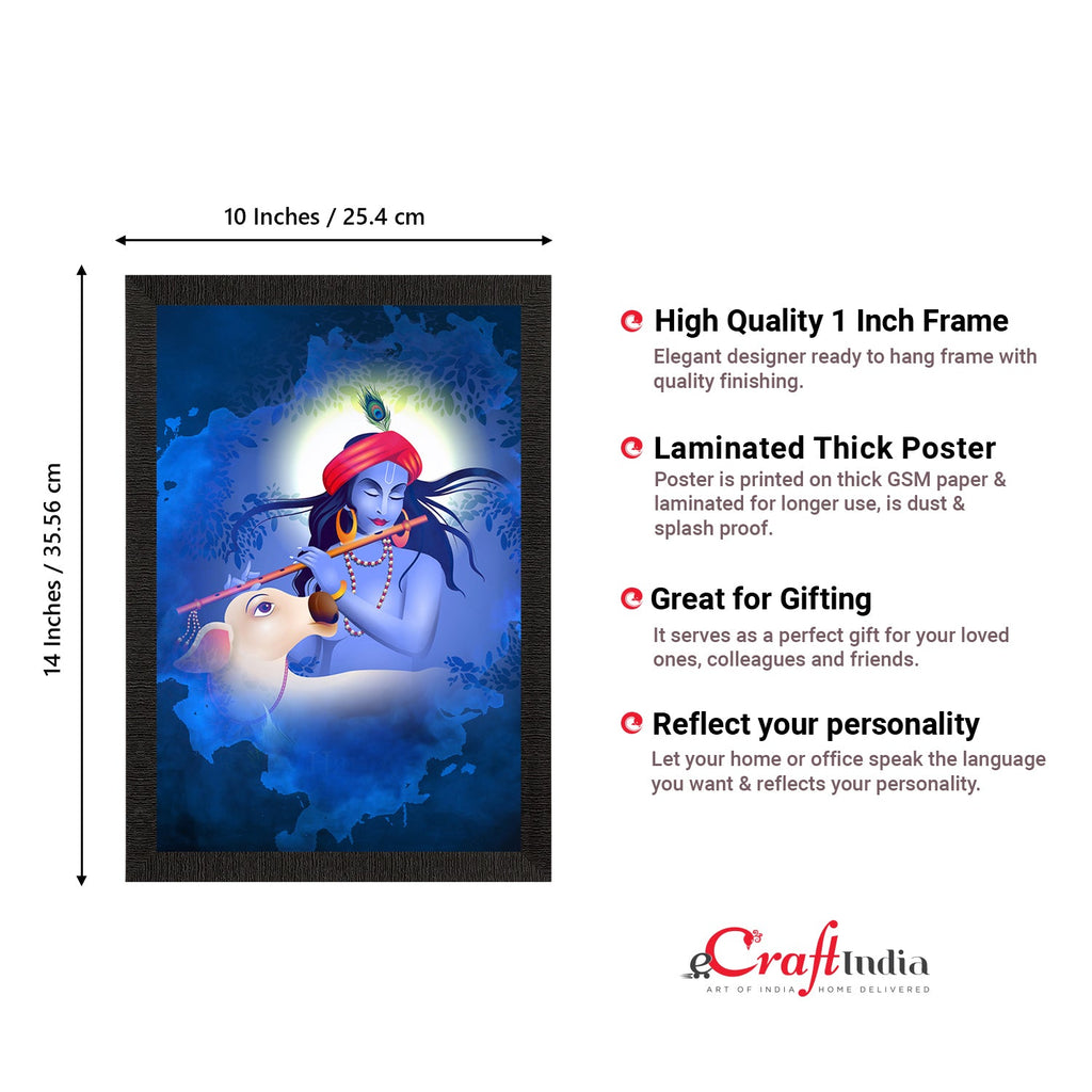Lord Krishna Satin Matt Texture UV Art Painting Kafalo