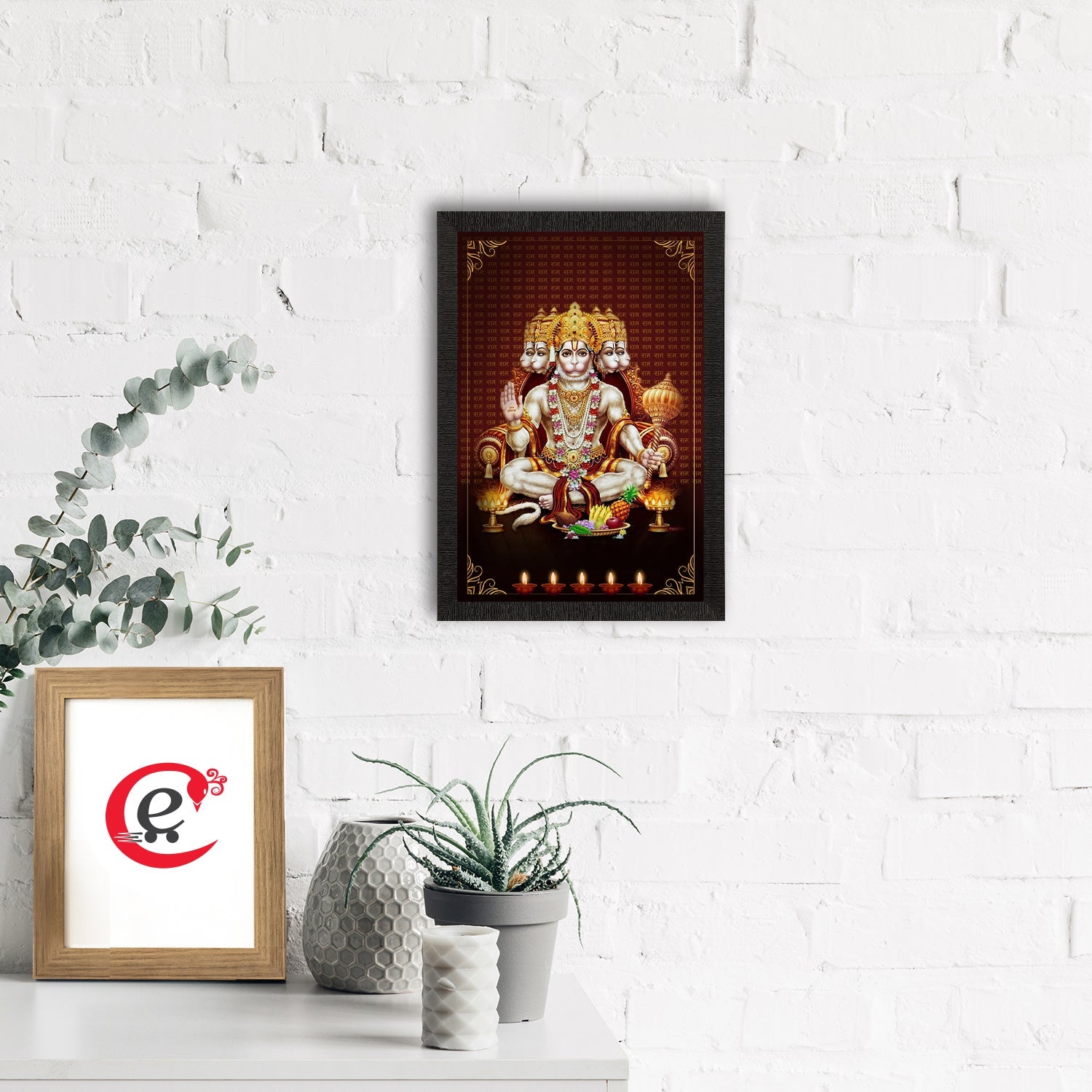 Panch Mukhi Lord Hanuman Satin Matt Texture UV Art Painting Kafalo