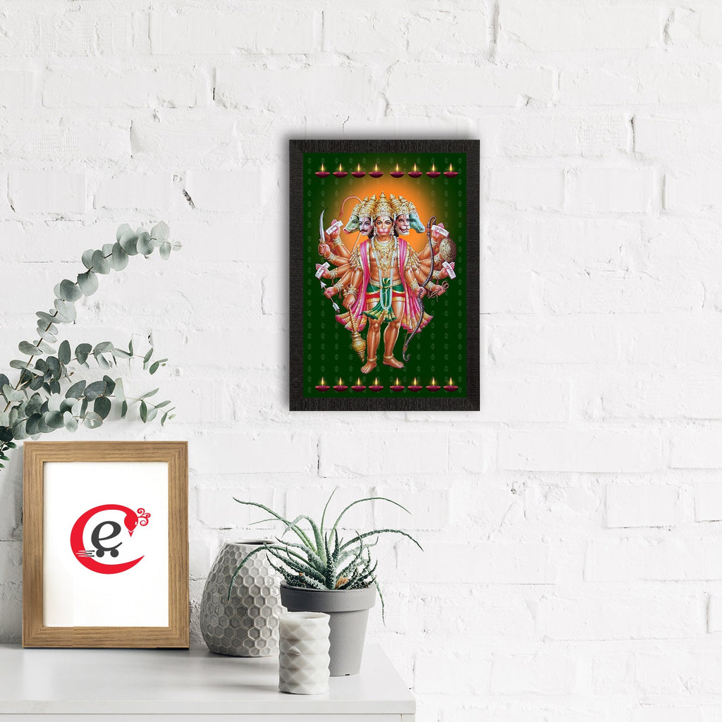 Panch Mukhi Lord Hanuman Satin Matt Texture UV Art Painting Kafalo