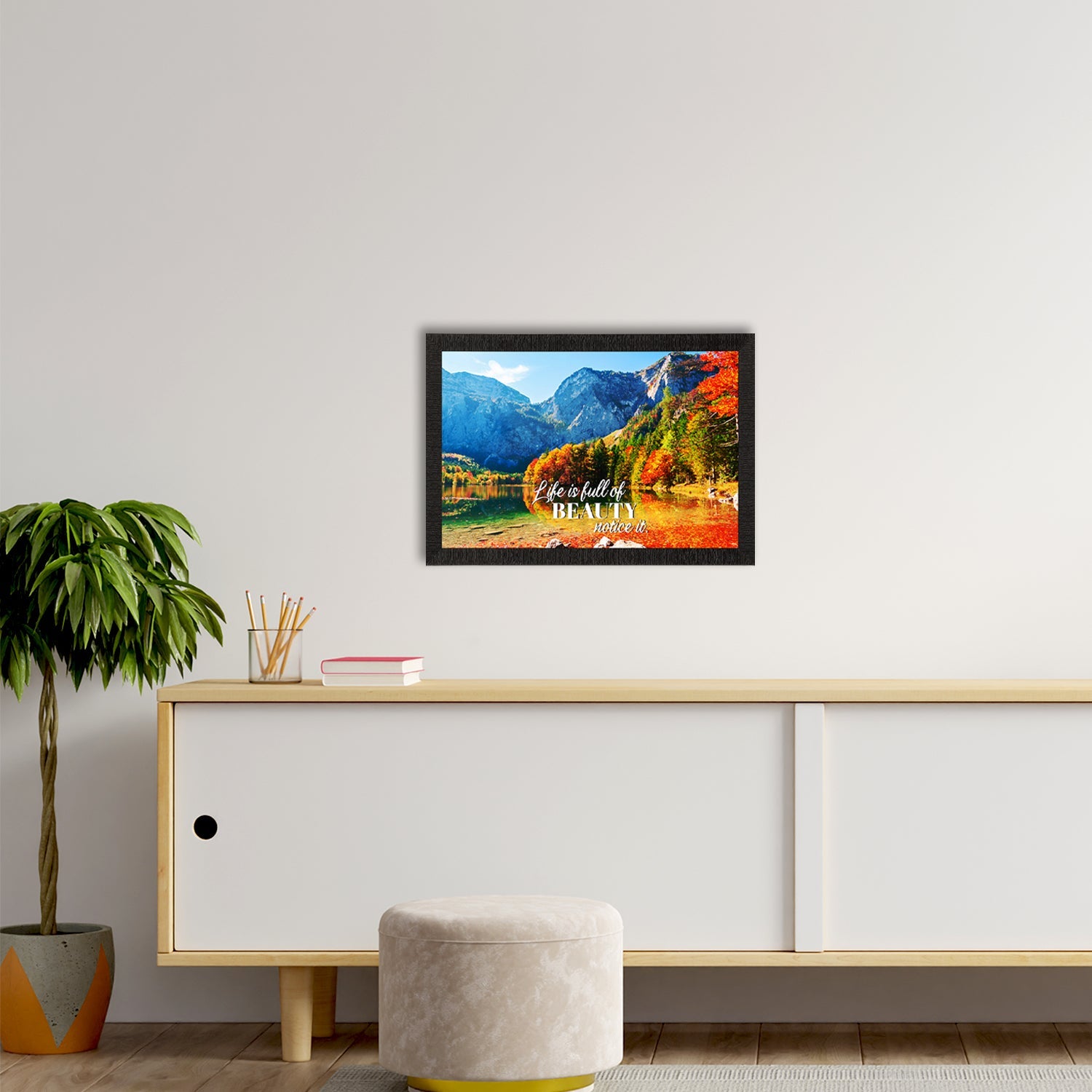 "Life is full of beauty, Notice it" Beautiful Landscape Scene Satin Matt Texture UV Art Painting Kafalo