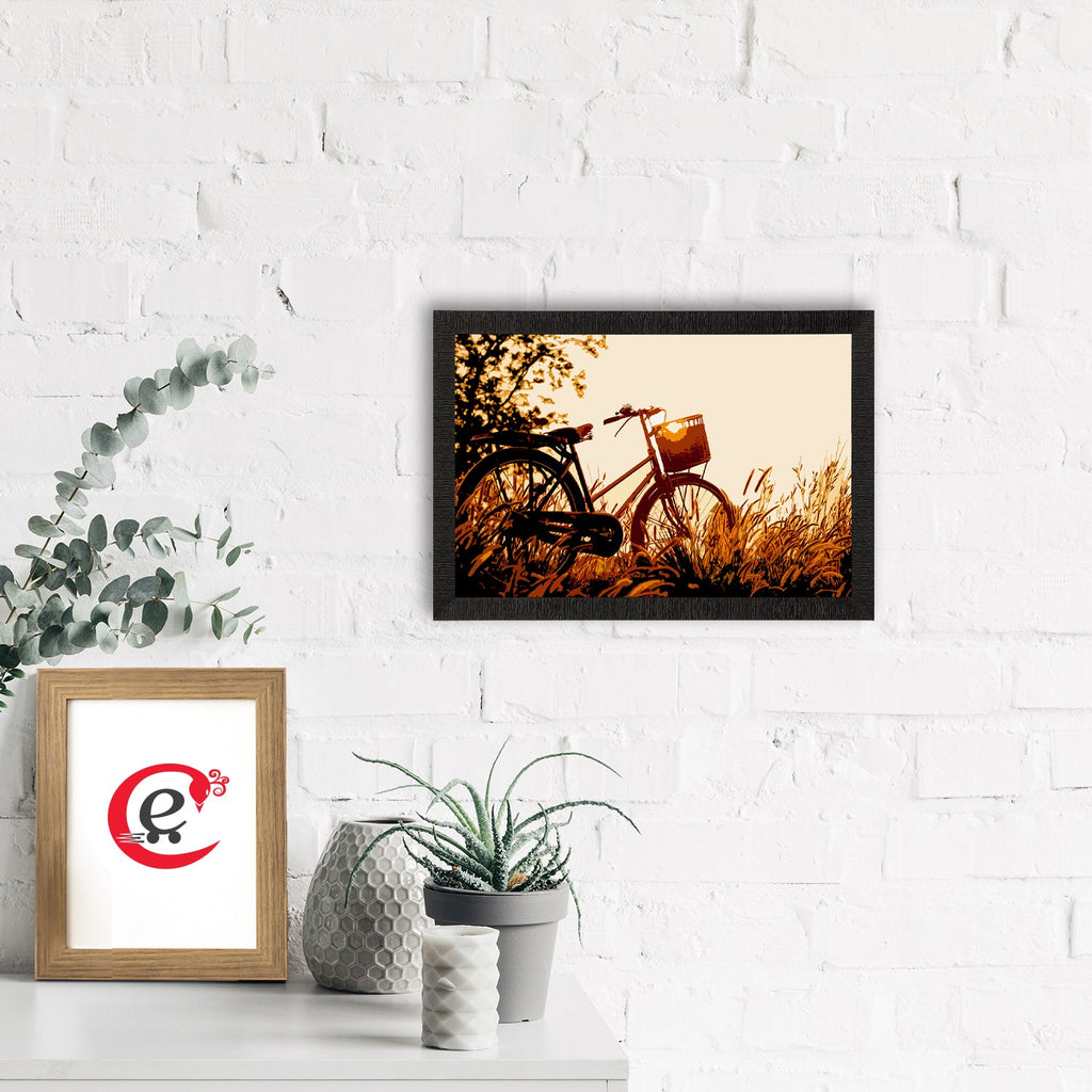 Cycle Standing in Grass View Satin Matt Texture UV Art Painting Kafalo
