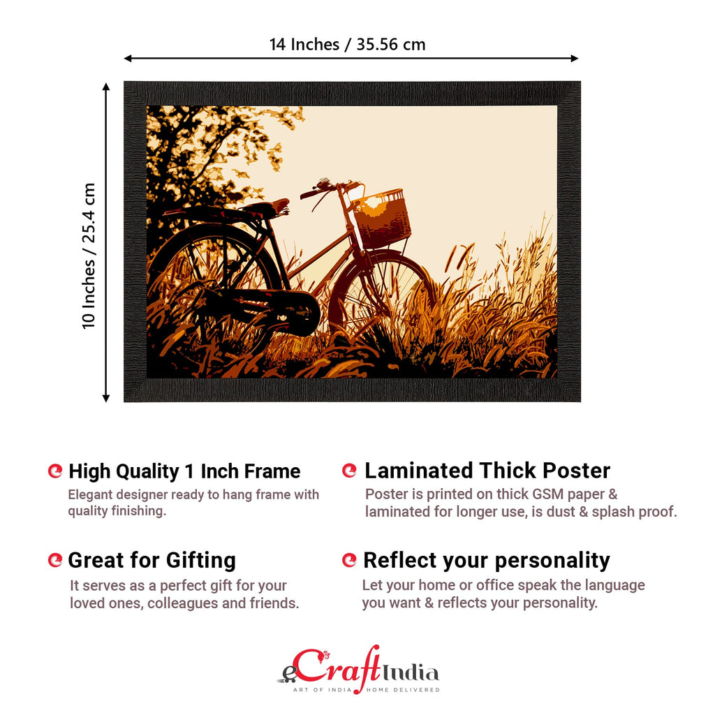Cycle Standing in Grass View Satin Matt Texture UV Art Painting Kafalo