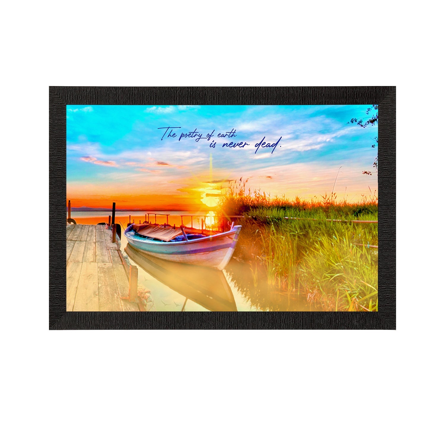 "The Poetry of Earth is Never Dead" Beautiful Scenic View Satin Matt Texture UV Art Painting Kafalo