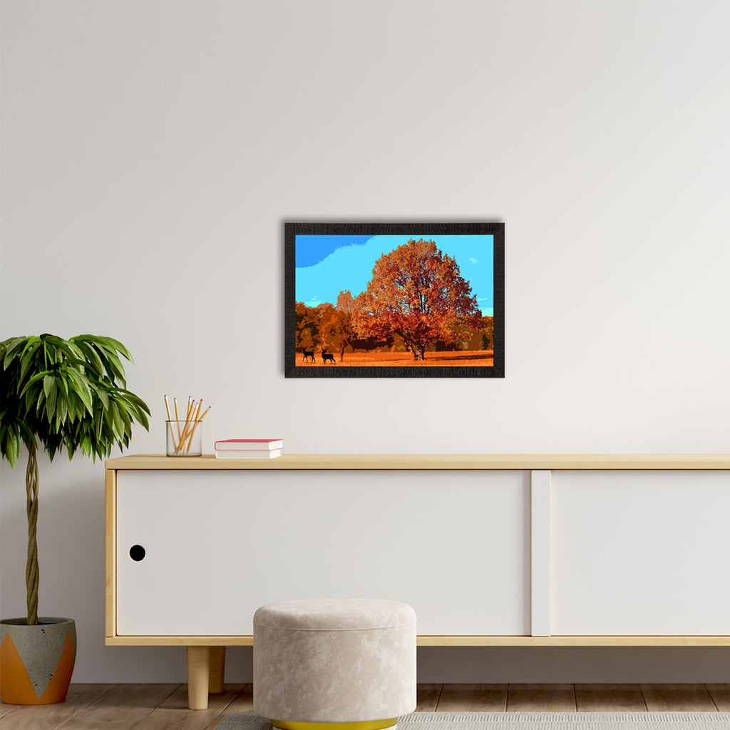 Autumn Season View Satin Matt Texture UV Art Painting Kafalo