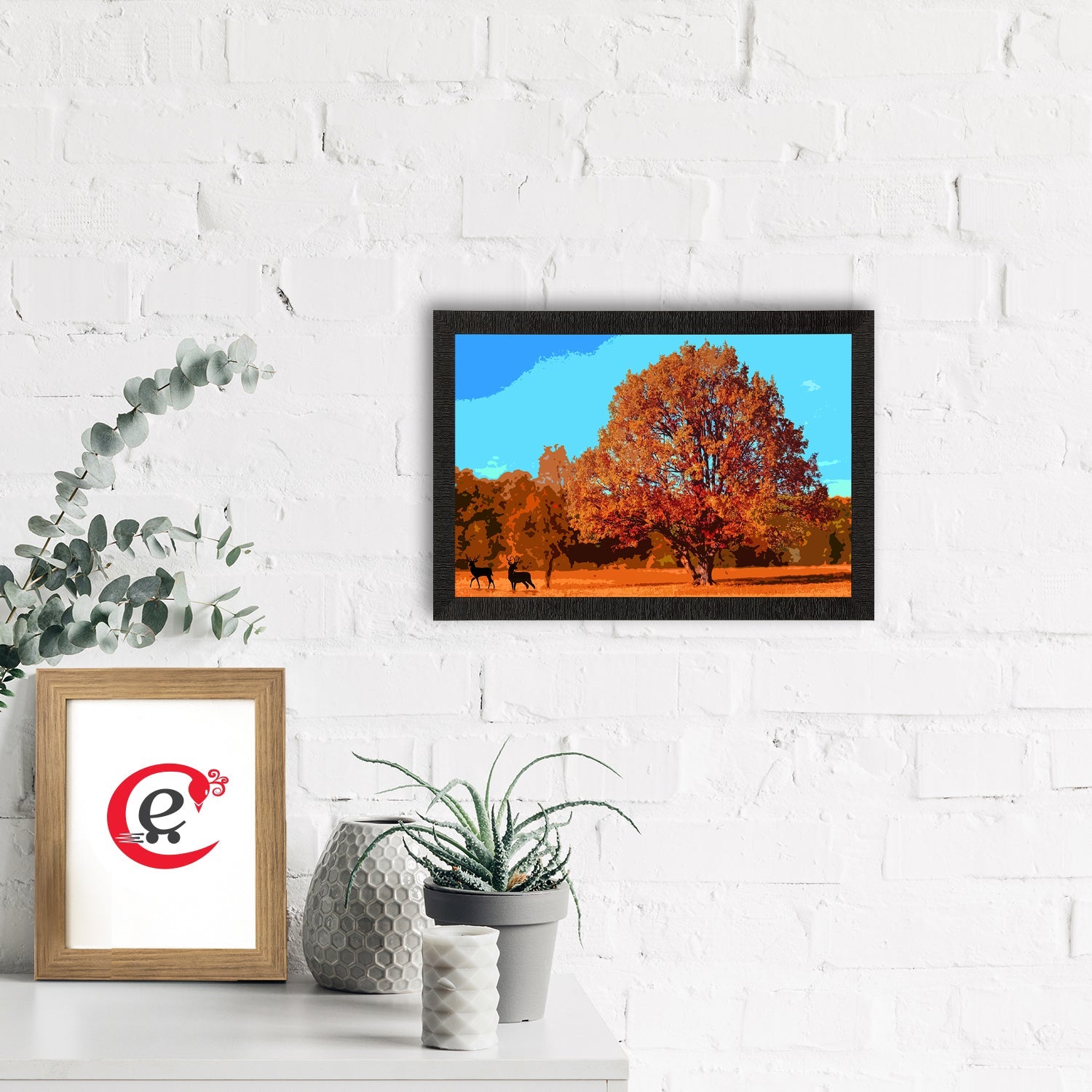 Autumn Season View Satin Matt Texture UV Art Painting Kafalo
