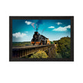 Running Train Over Bridge Scenic View Satin Matt Texture UV Art Painting Kafalo