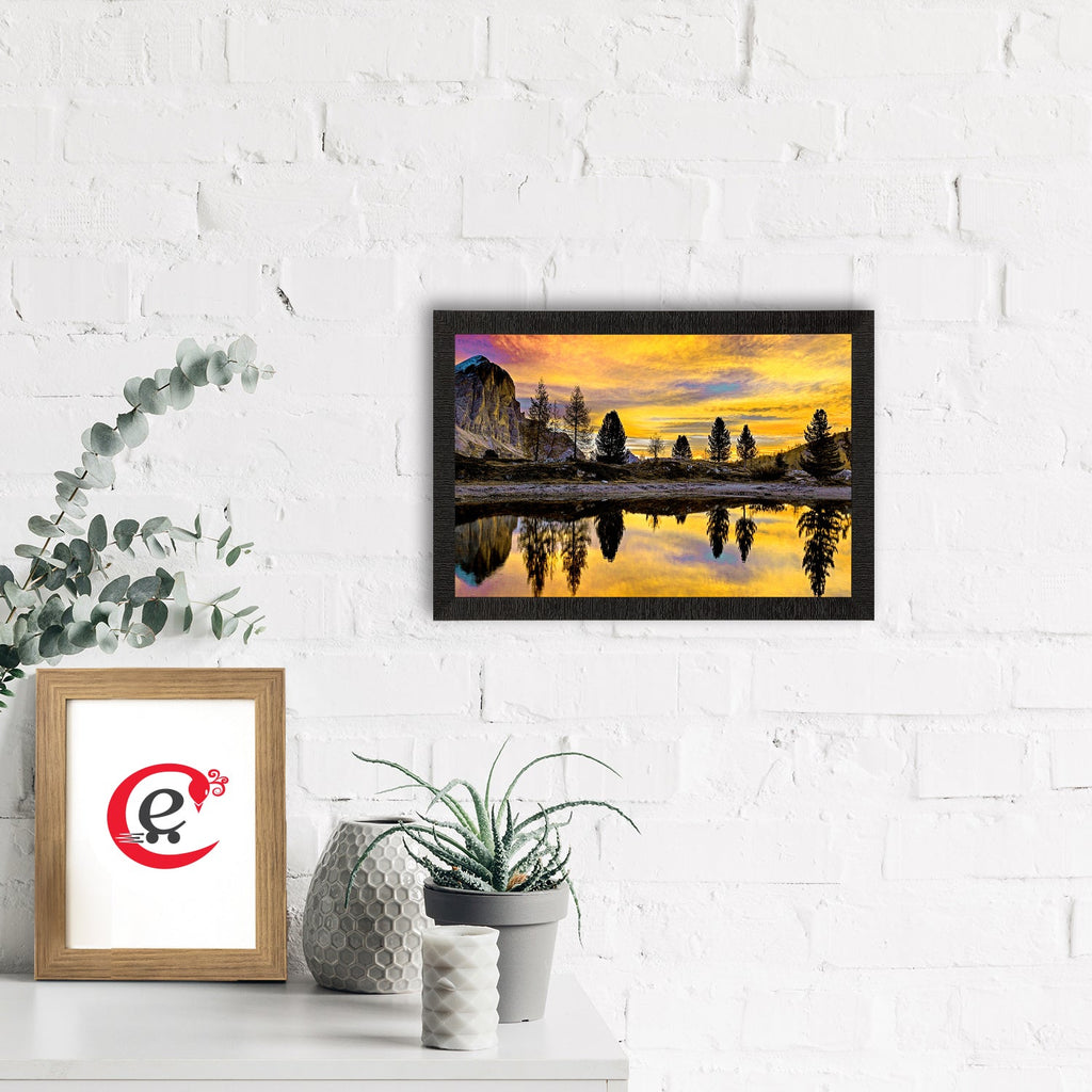 Scenic Lake Side View Satin Matt Texture UV Art Painting Kafalo