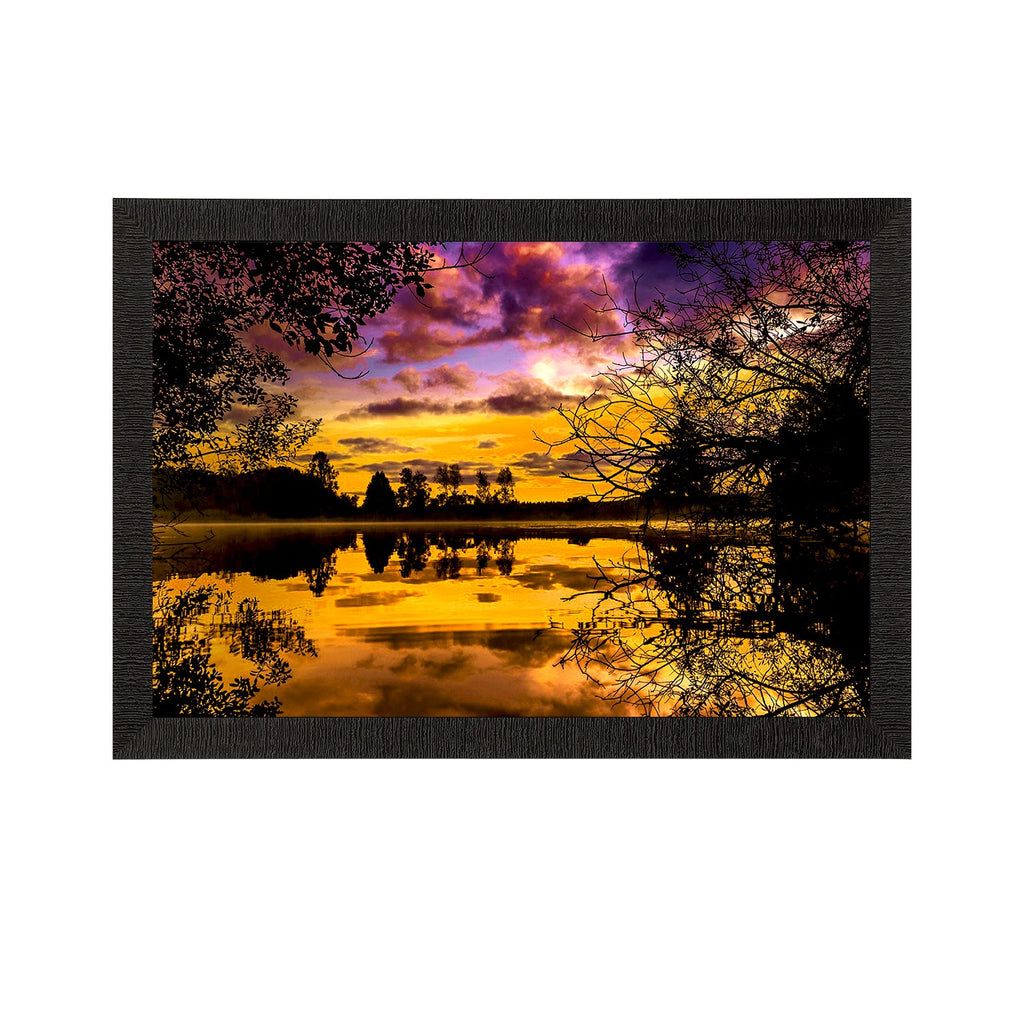 Scenic Lake Side View Satin Matt Texture UV Art Painting Kafalo