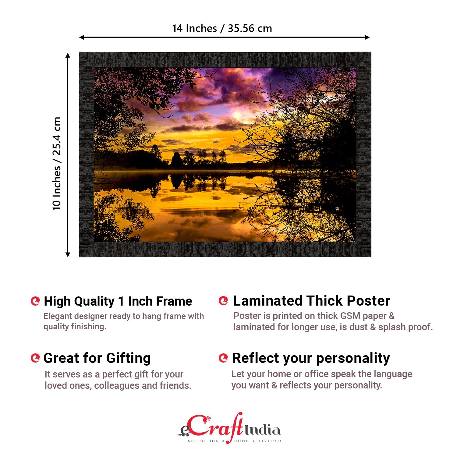 Scenic Lake Side View Satin Matt Texture UV Art Painting Kafalo