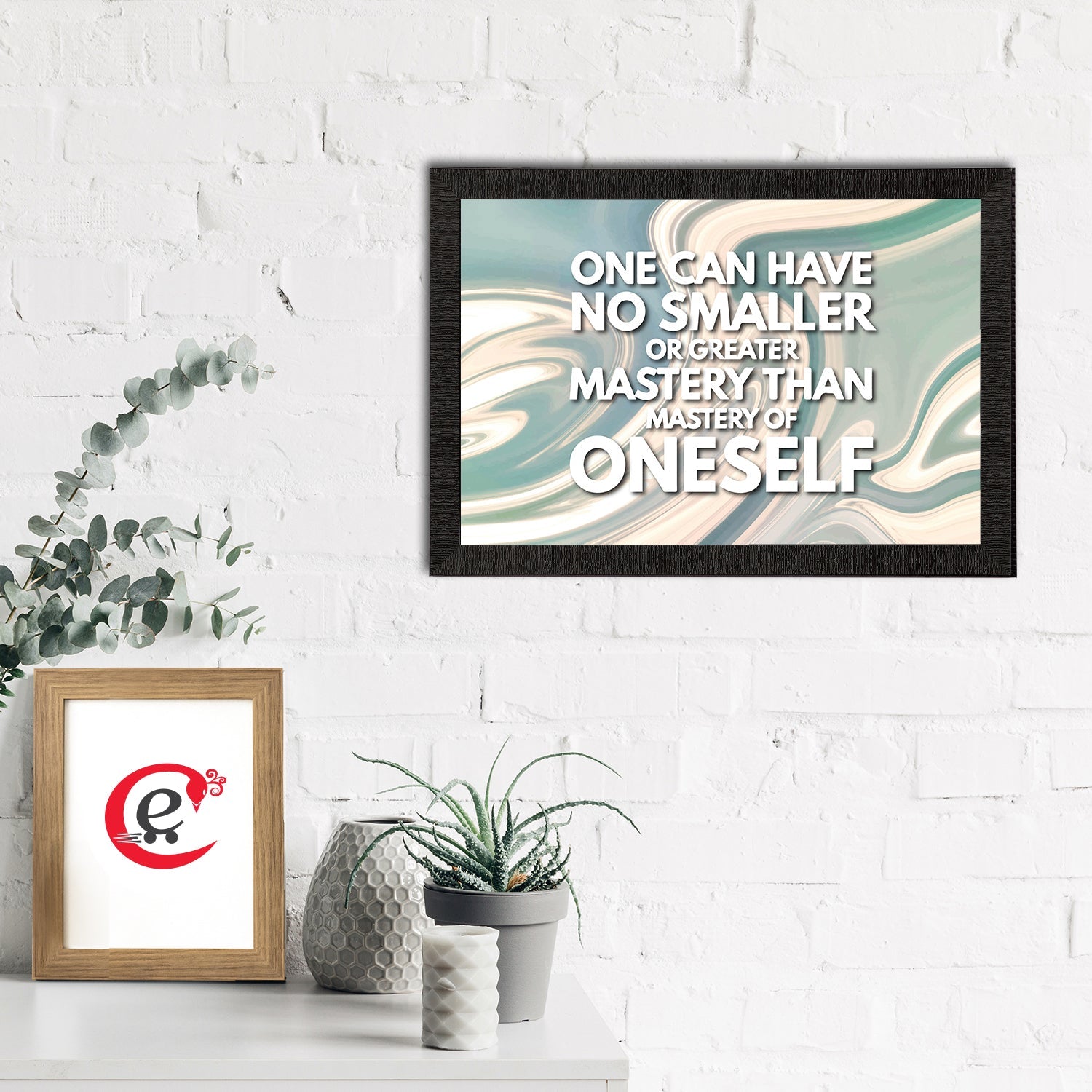 "One Can Have No Smaller Or Greater Mystery Than Mastery Of Oneself" Motivational Quote Satin Matt Texture UV Art Painting Kafalo